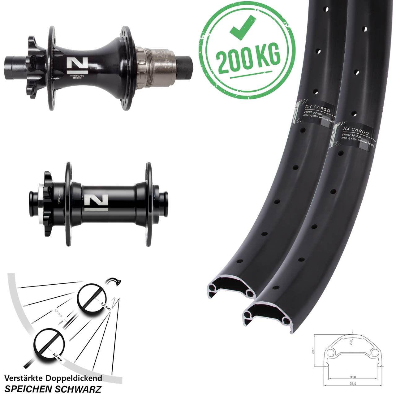 Laufradsatz 6-Loch 15x110 12x148 29 Zoll KX Cargo Novatec D041SB D462 SRAM XD