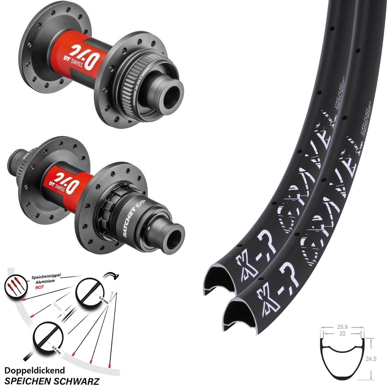 Centerlock Laufradsatz 28-29 Zoll KX-R Gravel DT Swiss 240 EXP XDR 12x100/142