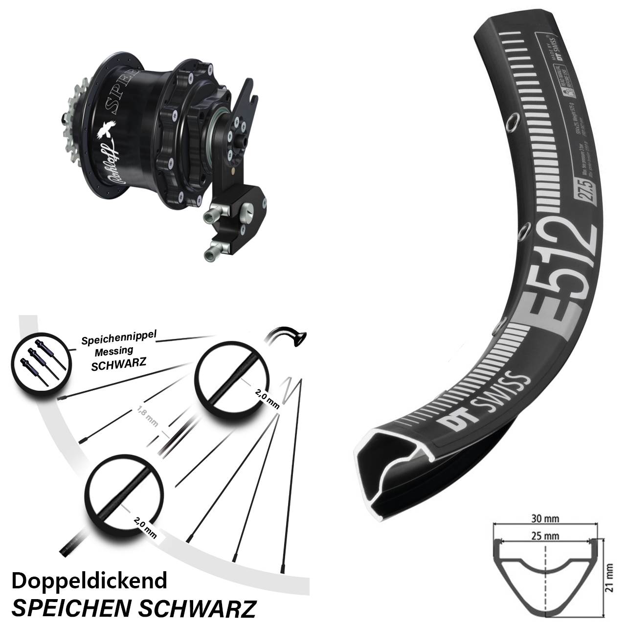 DT Swiss E 512 Hinterrad 29 Zoll mit Rohloff Speedhub CC OEM2