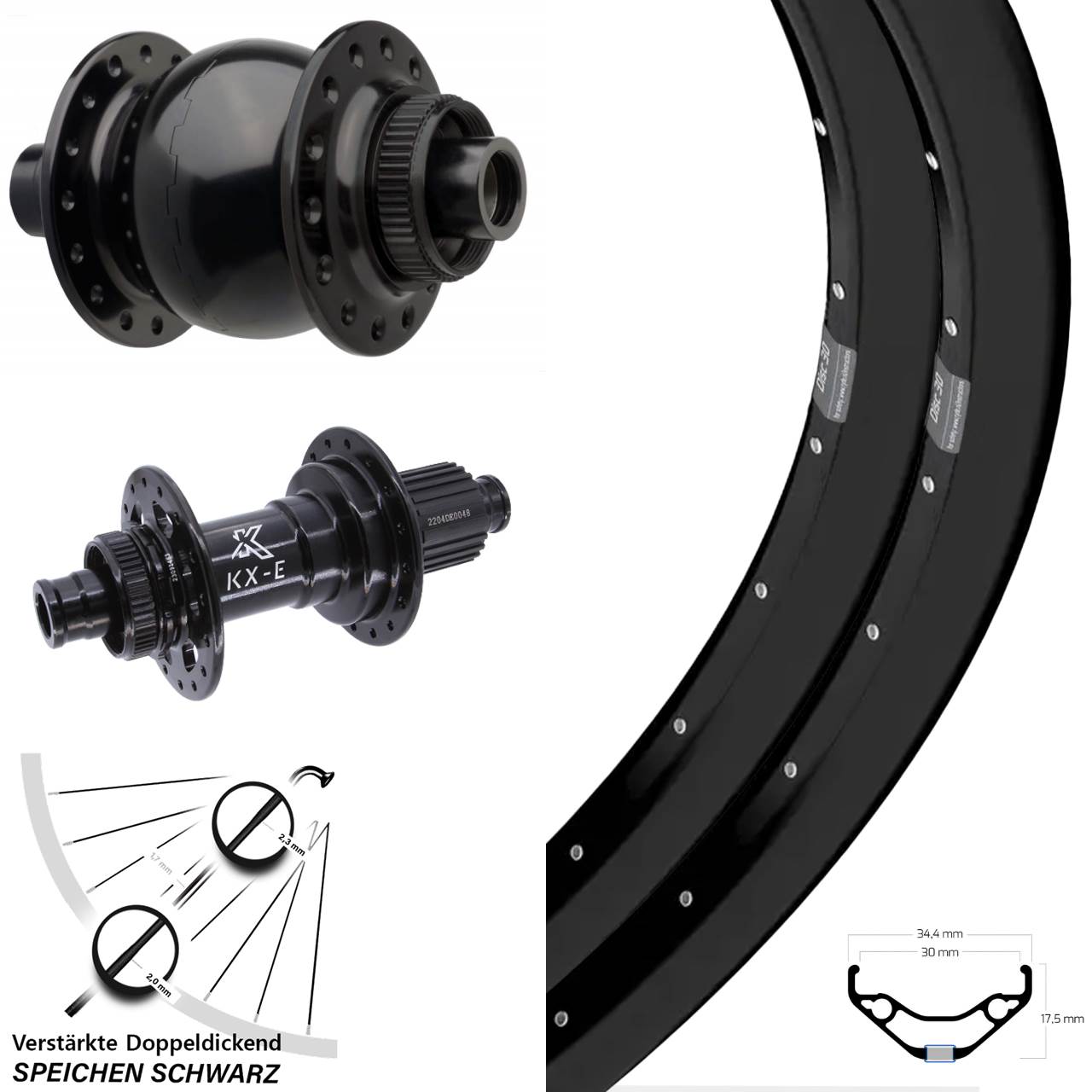 Ryde Disc 30 KX-E Heavy Duty SON 28 29 Zoll Laufrad-Satz 15x110 12x148 Micro Spline