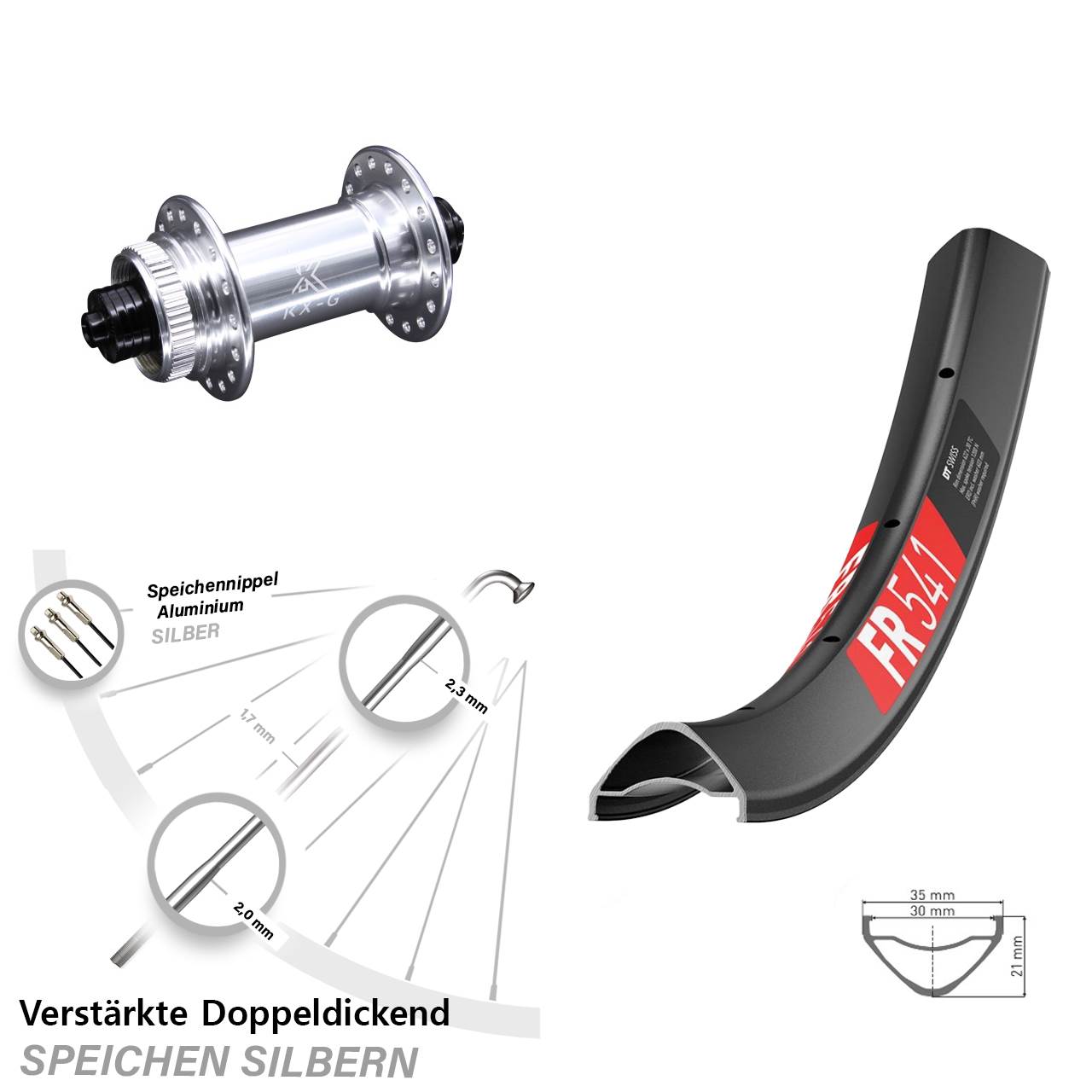 DT Swiss FR541 KX-G 29 Zoll Centerlock Vorderrad QR