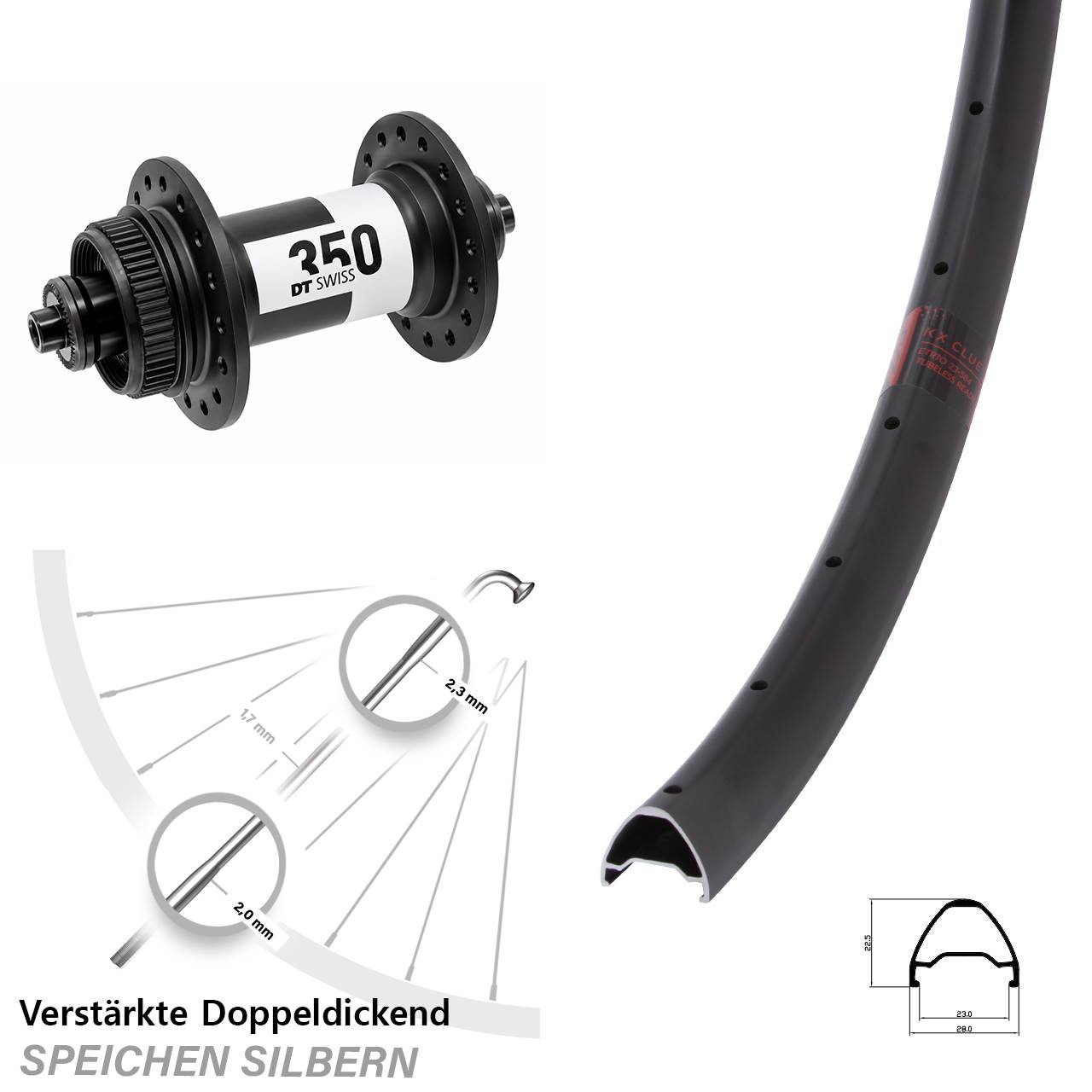 Disc Vorderrad 28 Zoll KX Clue DT Swiss 350 QR