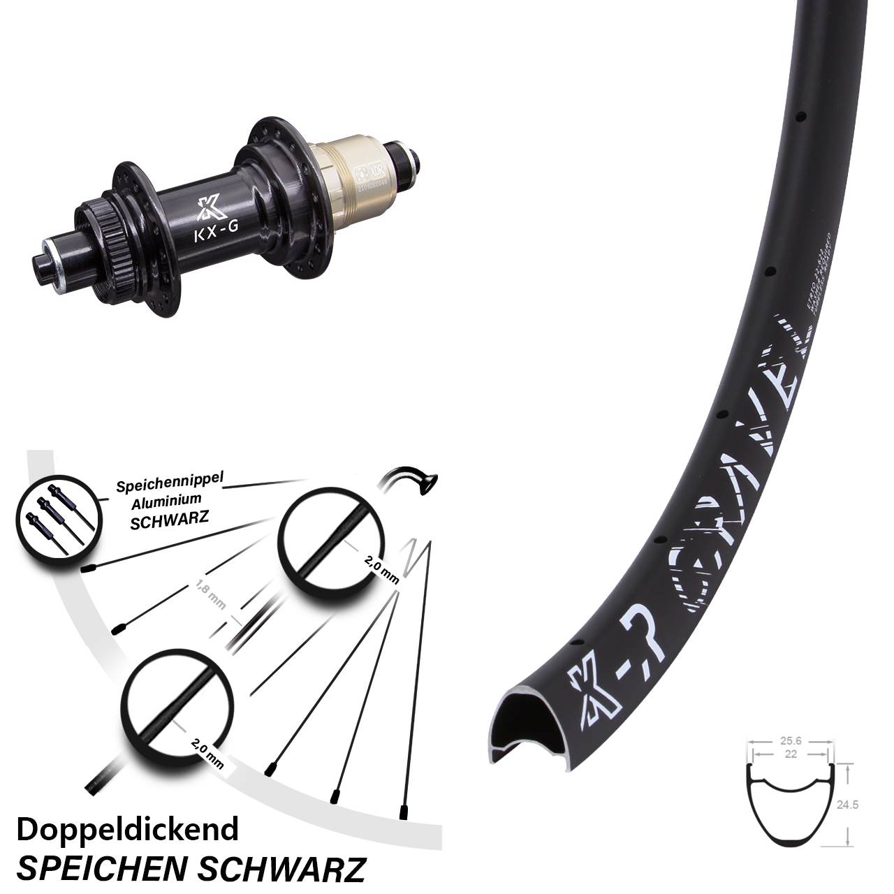 leichtes KX-GR Gravel Hinterrad 28-29 Zoll für Schnellspanner Sram XDR Road 28 Speichen