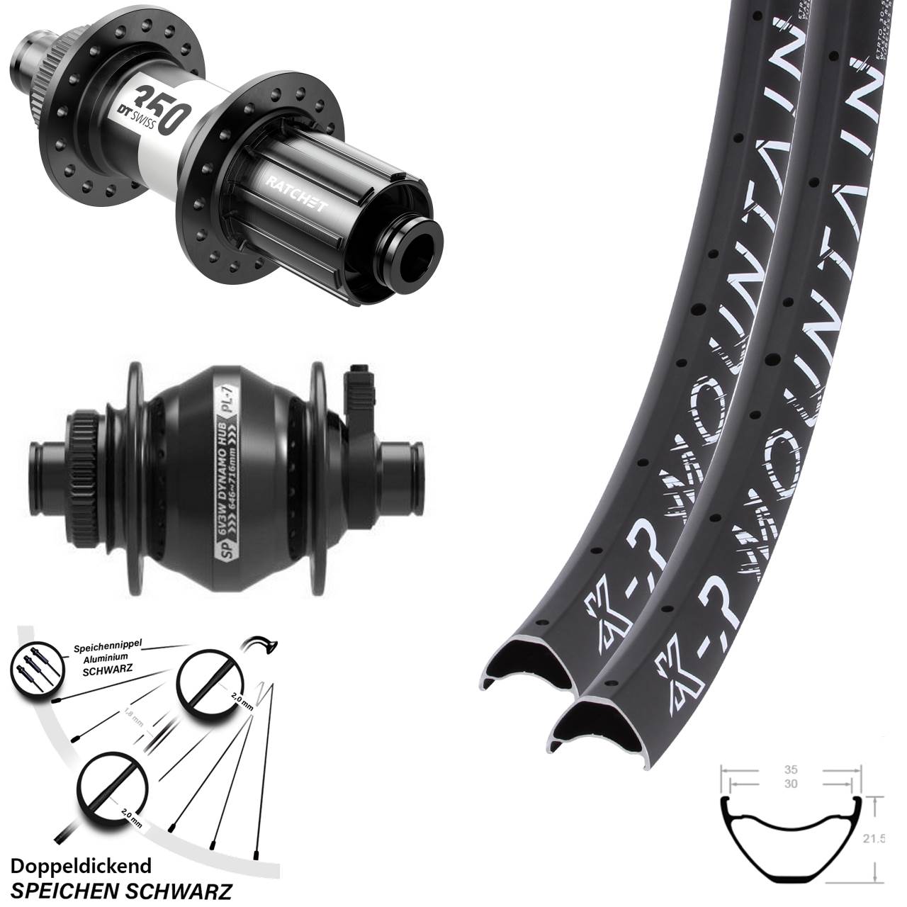 Laufradsatz Centerlock 12x100/142 29 Zoll KX-R Mountain DT Swiss 350 Shutter PL-7 HG