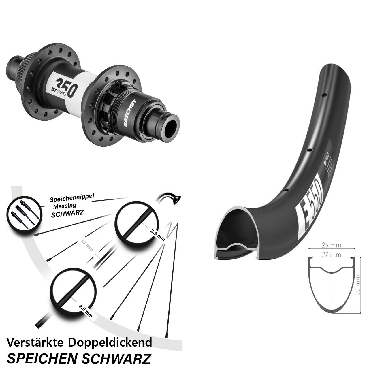 Hinterrad 12x142 28 Zoll DT Swiss E 550-350 Road XDR 11-12 fach