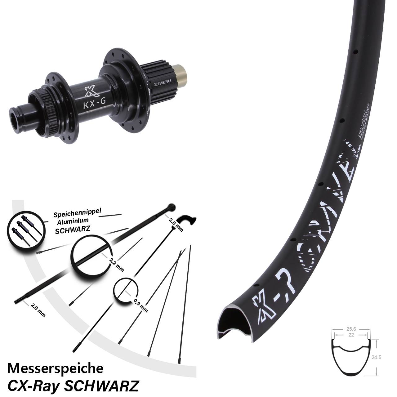 KX-R Gravel 29 Zoll Disc Laufrad 12x142 CX-Ray Micro Spline