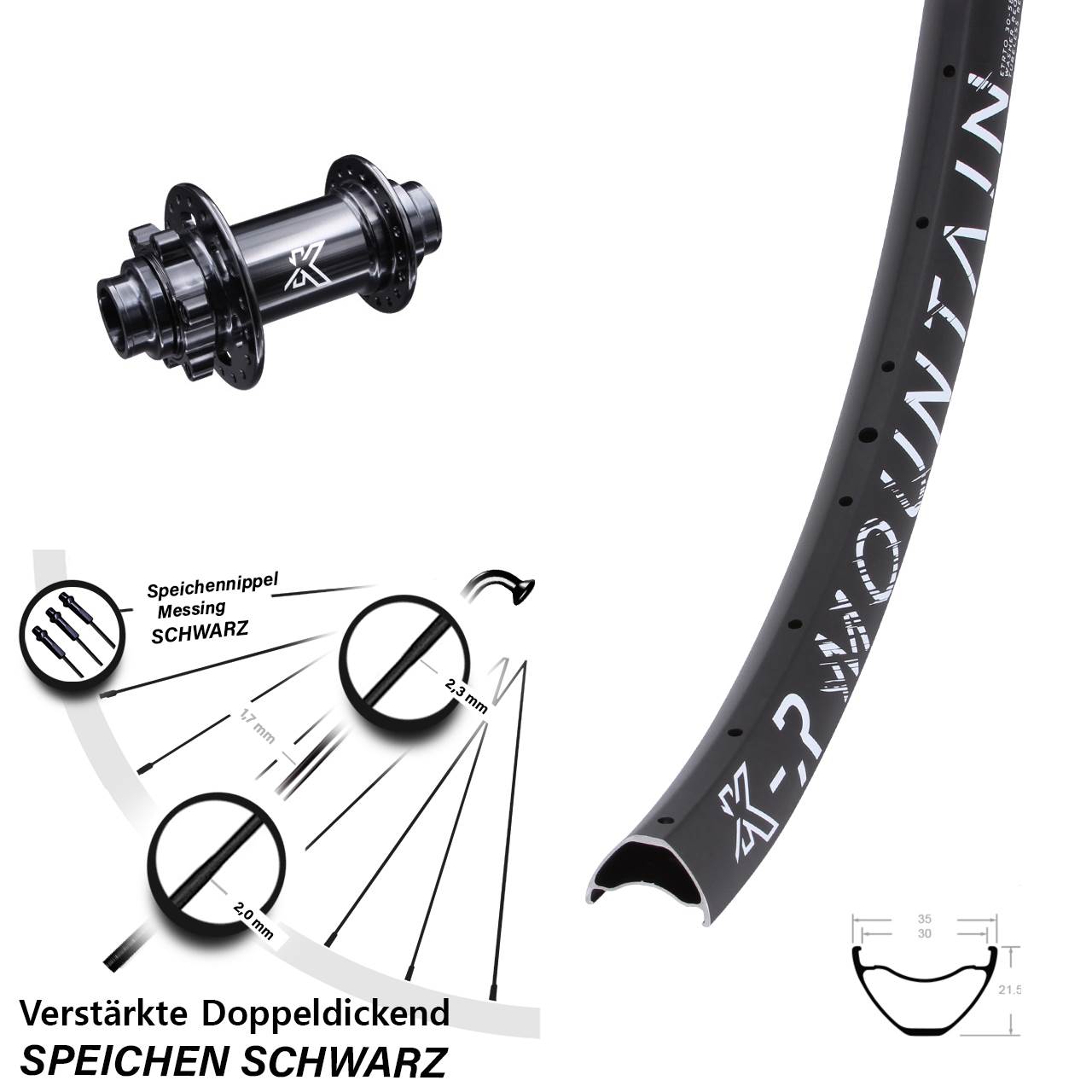 Disc Laufrad 650B KXR-M Mountain Steckachse 20x110 (DH alt)
