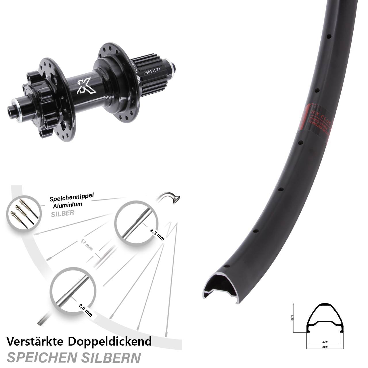 Disc Hinterrad für Schnellspanner 29 Zoll KX-M Clue Micro Spline