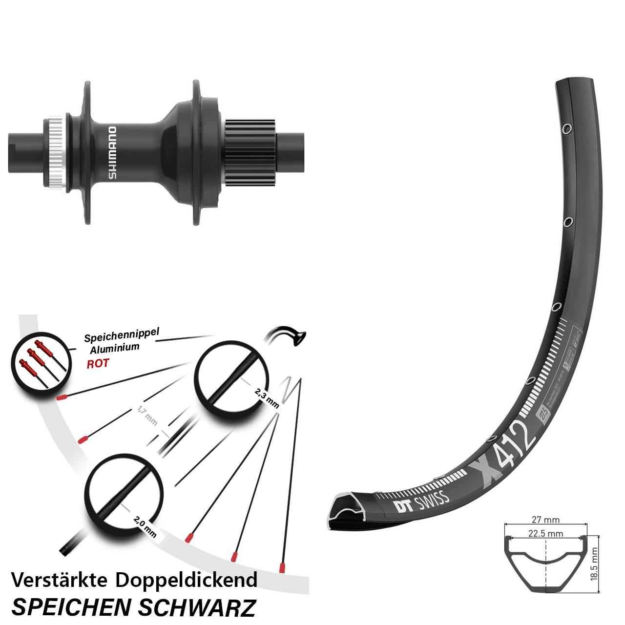 DT Swiss X412 FH-MT410 29 Zoll Disc Hinterrad 12x142 Micro Spline