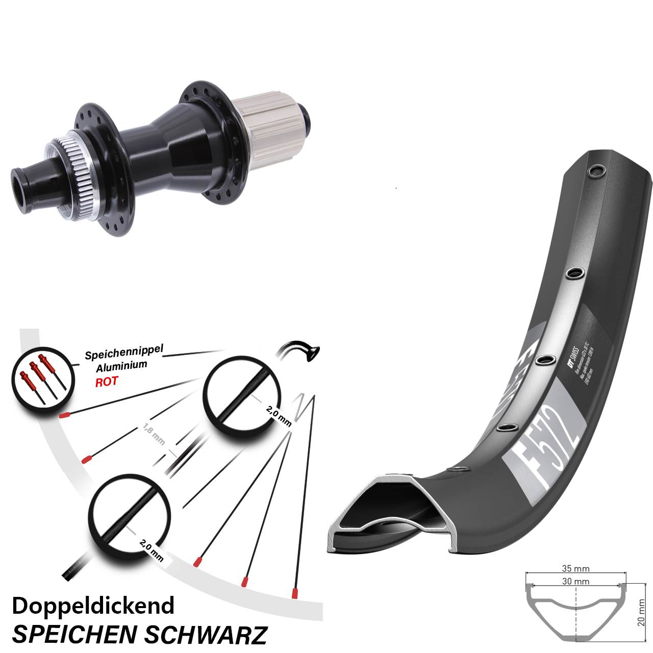 DT Swiss F572 Novatec CL142 27,5 Zoll Centerlock Hinterrad 12x142 8-12 fach HG