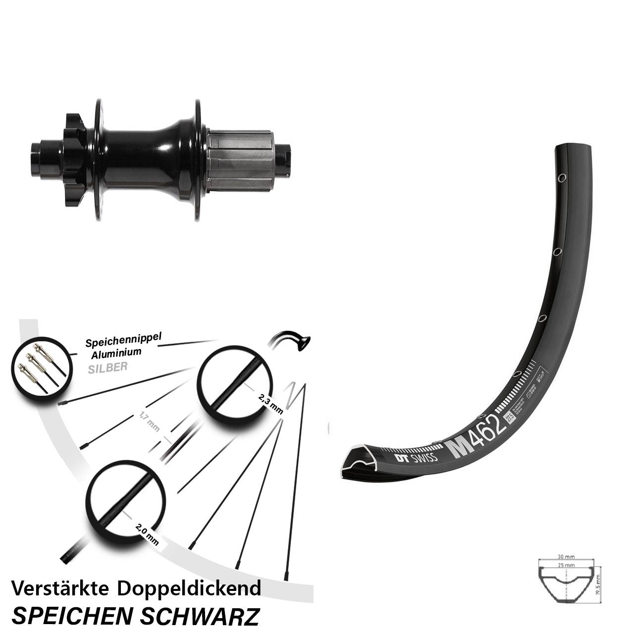 DT Swiss M 462 Formula DHG-142 Disc 29 Zoll Hinterrad 12x142 8-11 fach