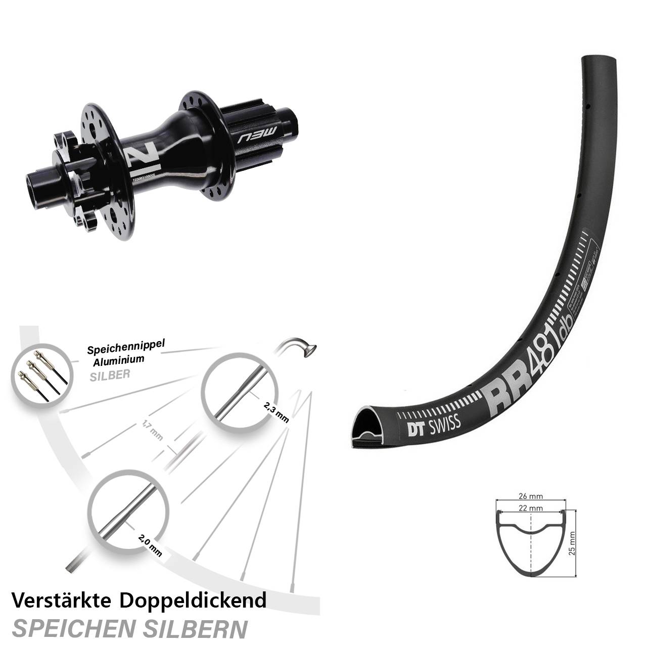 Disc Hinterrad 28 Zoll DT Swiss RR 481 Novatec Superlight Campa N3W 12x142