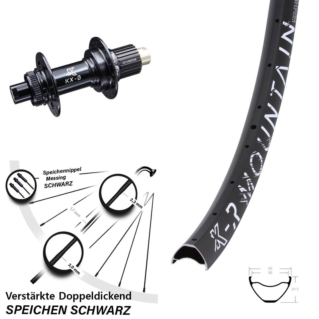 Boost Disc Hinterrad 12x148 29 Zoll KX-R Mountain verstärkt Micro Spline