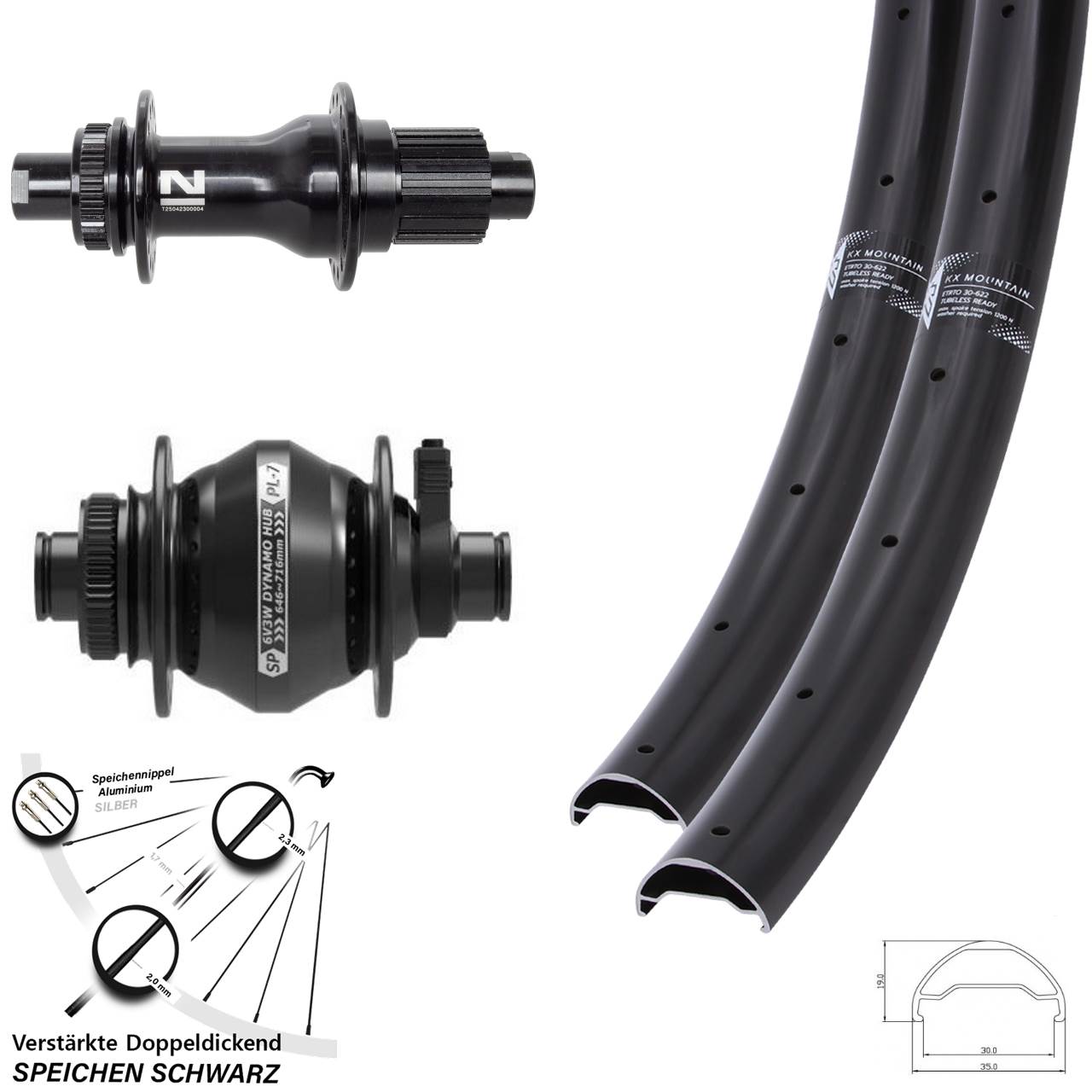 Disc Laufradsatz 29 Zoll KX Mountain TR Novatec D792SB Shutter PL-7 Micro Spline 12x100/142