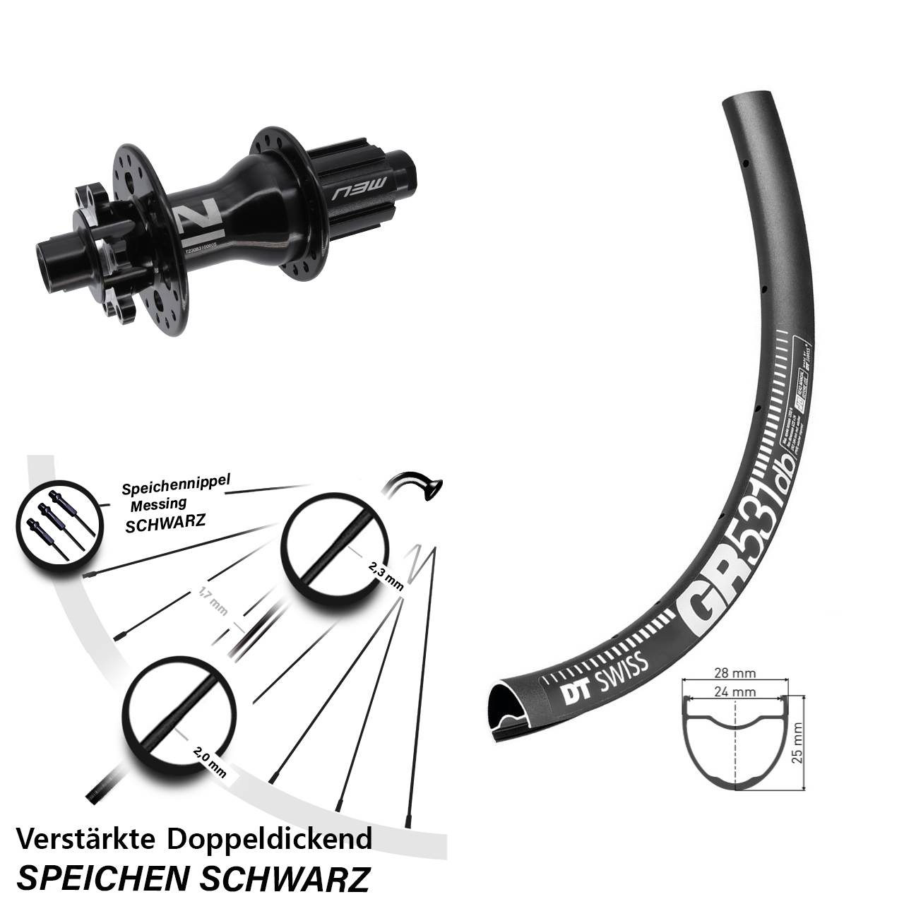 27,5 Zoll DT Swiss GR531 Novatec Superlight Hinterrad 6-Loch 12x142 Campagnolo N3W