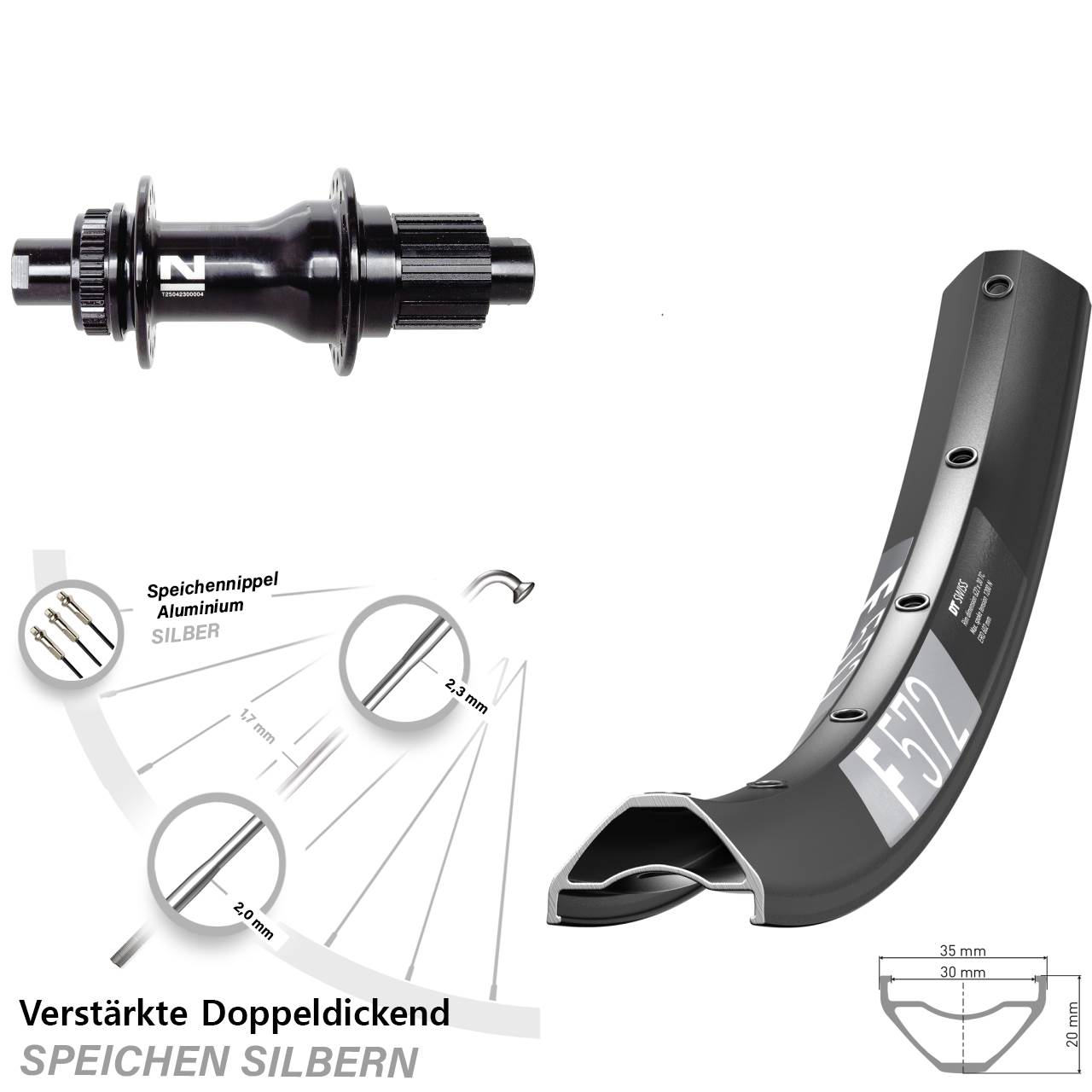 DT Swiss F572 Novatec D792SB 29 Zoll Disc Hinterrad 12x142 Shimano Micro Spline