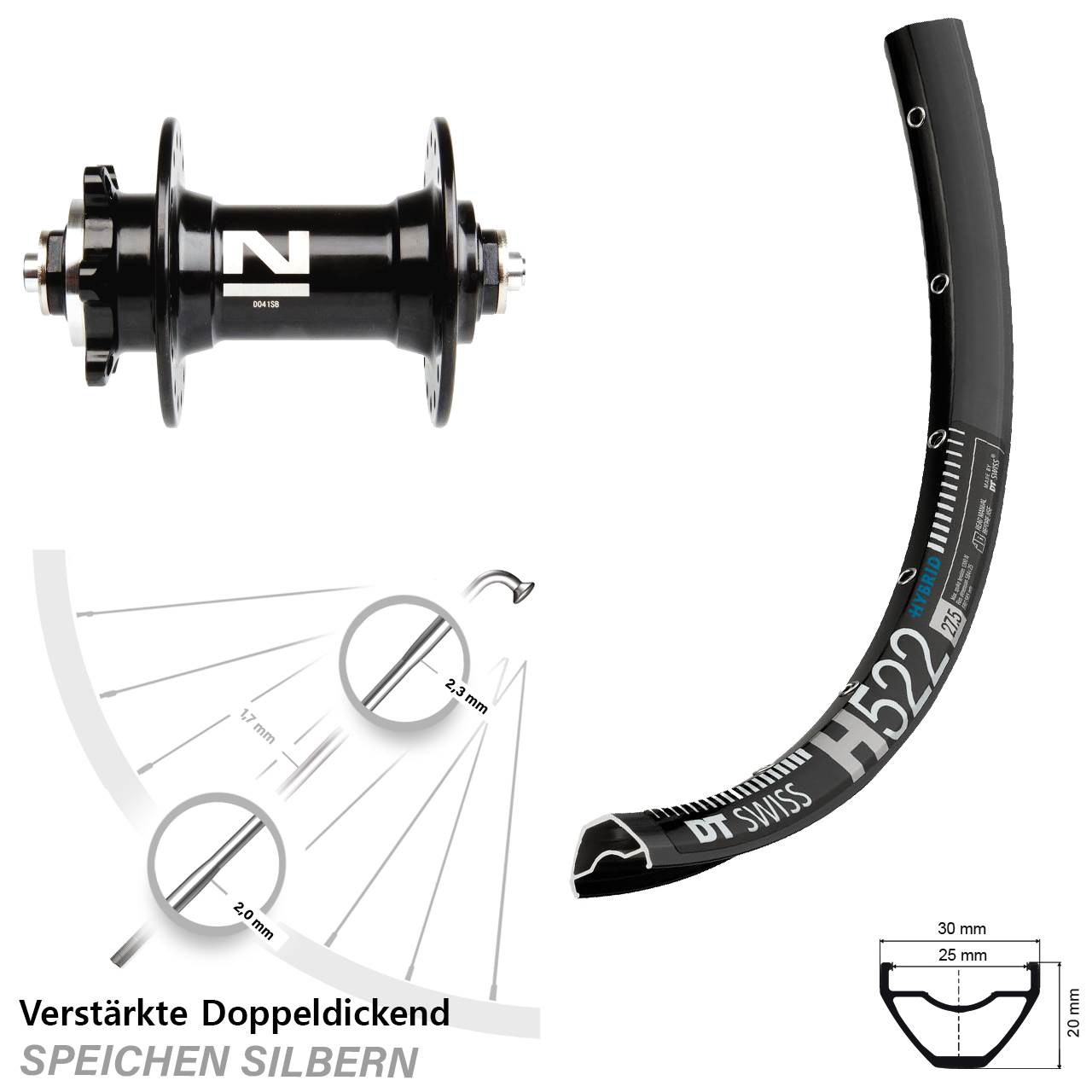 Disc Laufrad 28 Zoll DT Swiss H522 Novatec D-041 QR