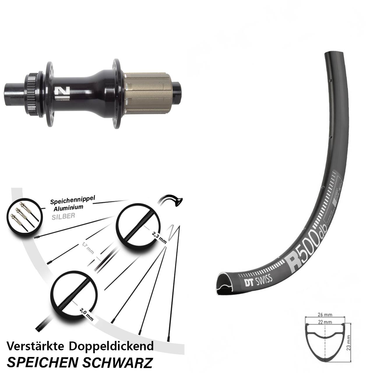 Hinterrad Centerlock 12x142 28-29 Zoll DT Swiss R500 Novatec D792SB 8-12 fach