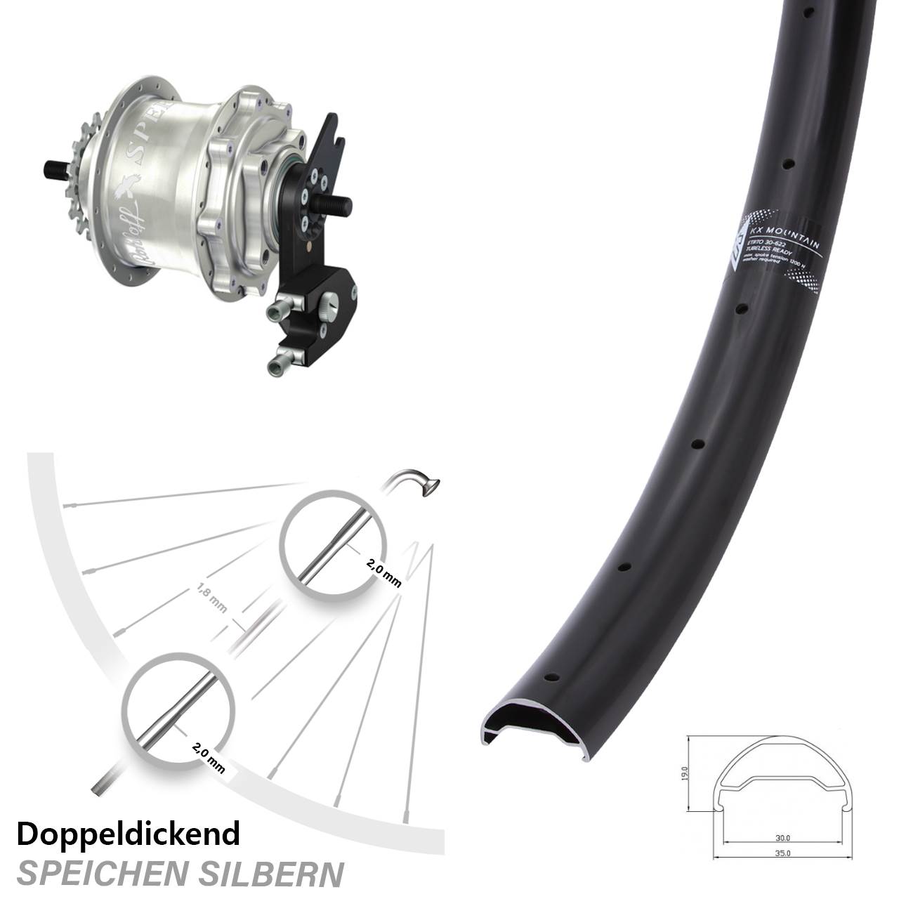 29 Zoll KX Mountain Rohloff Speedhub 500/14 TS DB OEM2 Tandem
