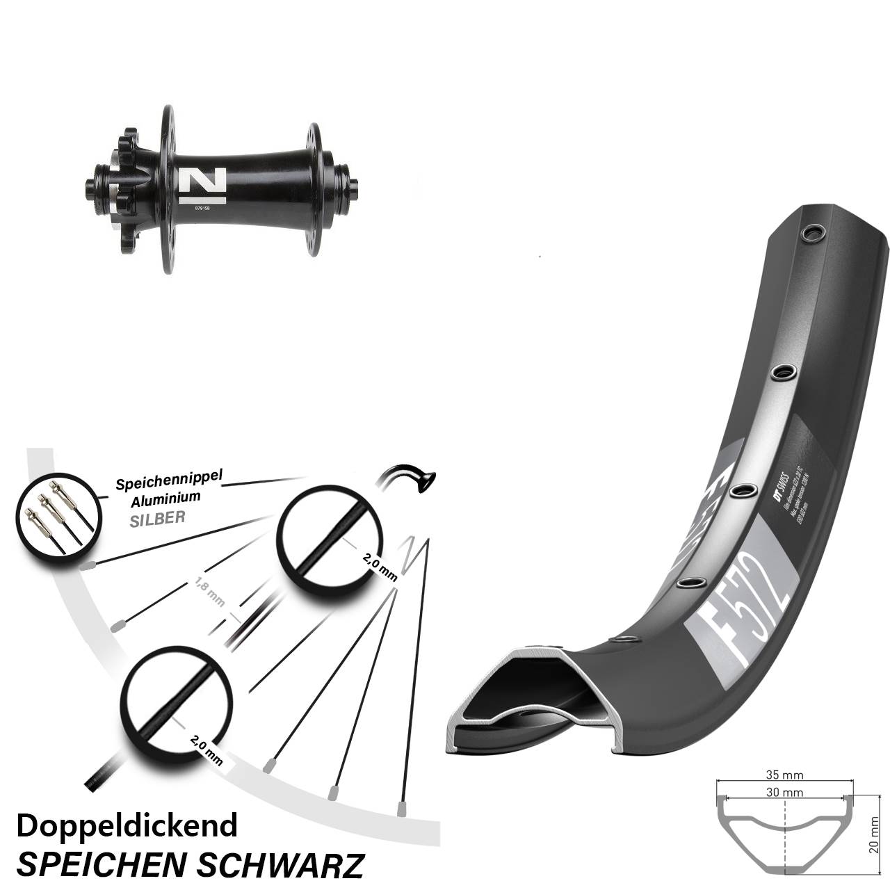 DT Swiss F572 Novatec D791 29 Zoll Disc Laufrad für Schnellspanner
