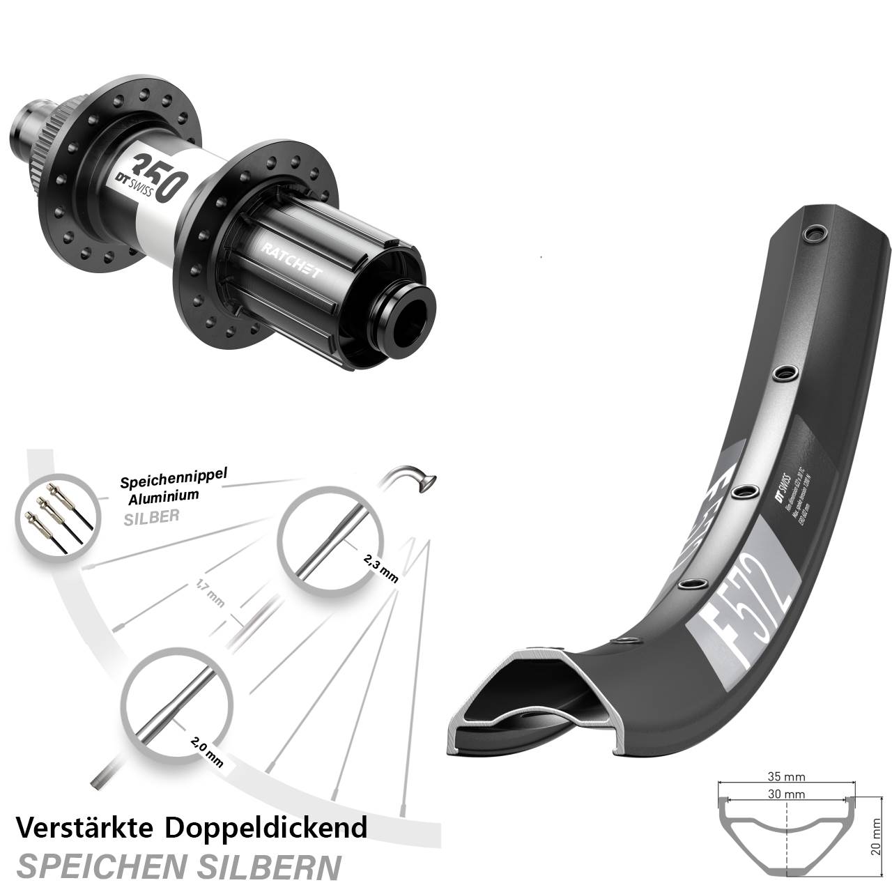 Centerlock Hinterrad 29 Zoll DT Swiss F 572-350 8-11 fach 12x142