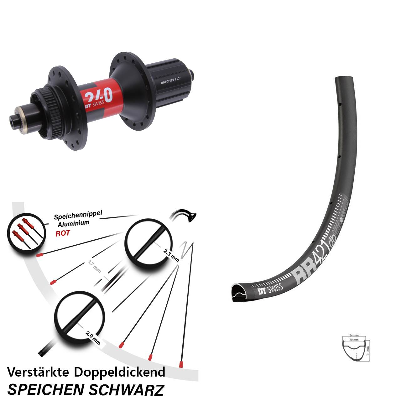 Hinterrad Centerlock 28 Zoll DT Swiss RR 421 240 11-12 fach HG für Schnellspanner