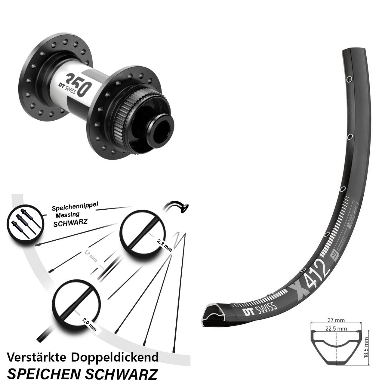 Disc Laufrad 12x100 29 Zoll DT Swiss X 412 DT Swiss 350