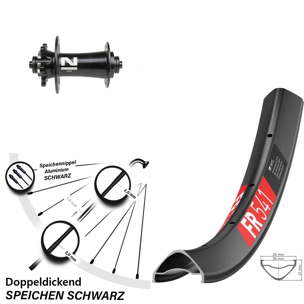 Disc Vorderrad für Schnellspanner 29 Zoll DT Swiss FR541 Novatec D791SB