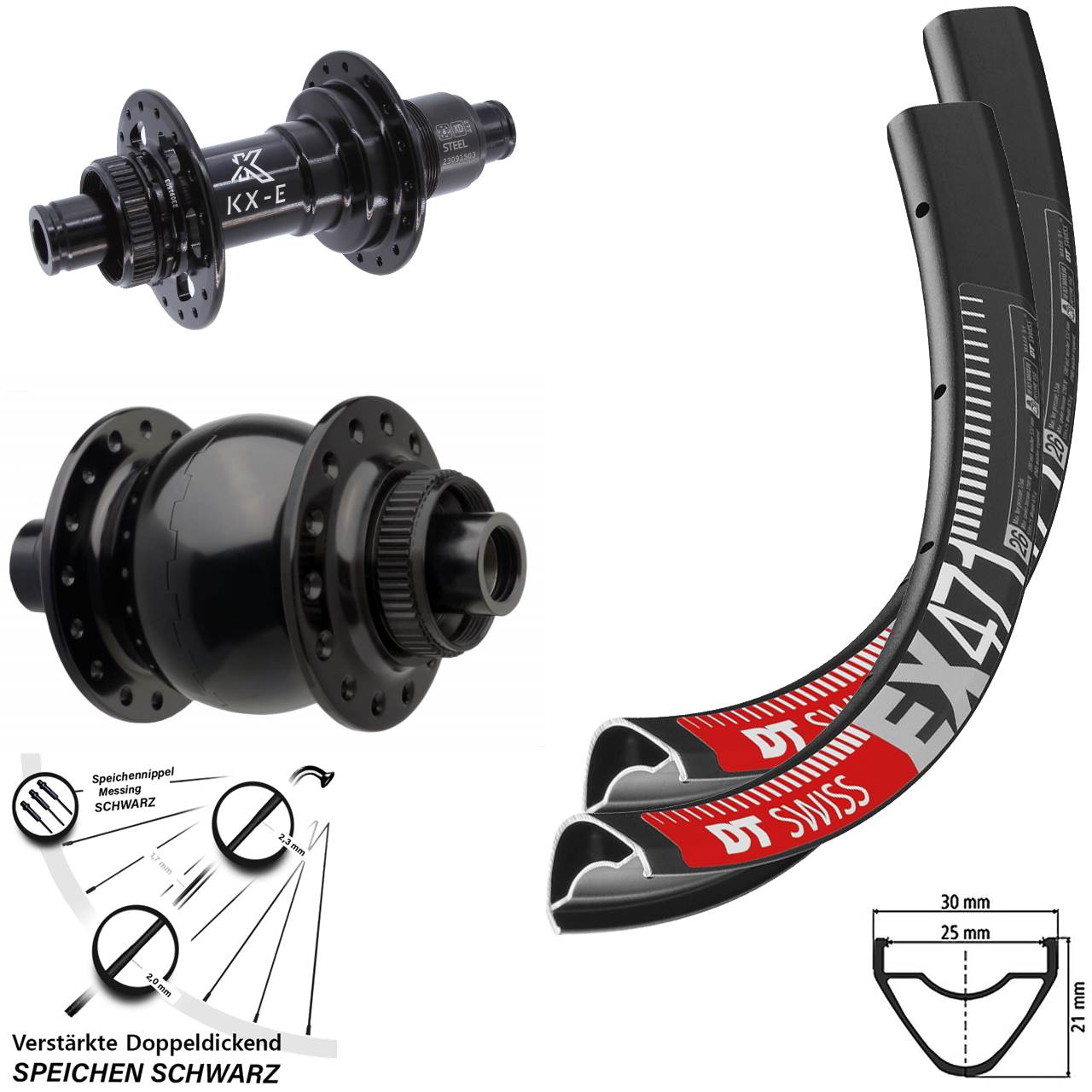 Centerlock Laufradsatz 650B DT Swiss EX 471 KX-E SON 28 XD 15x110 12x148