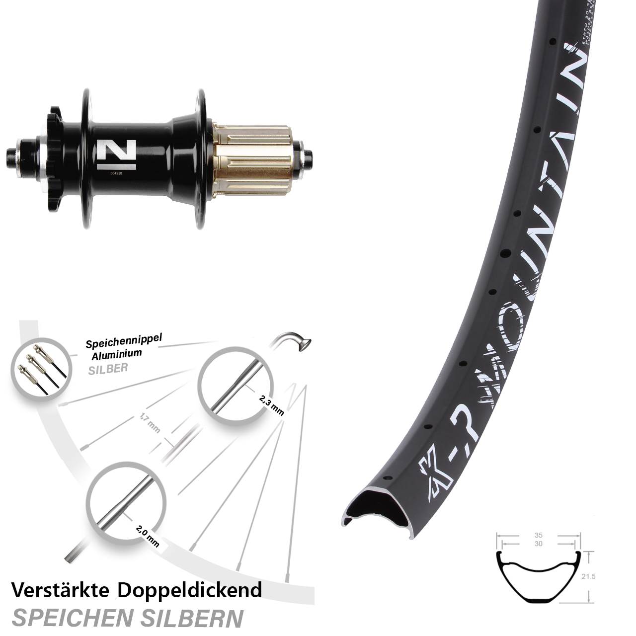 KX-R Mountain Novatec D042 29 Zoll Disc Laufrad QR 8-11 fach