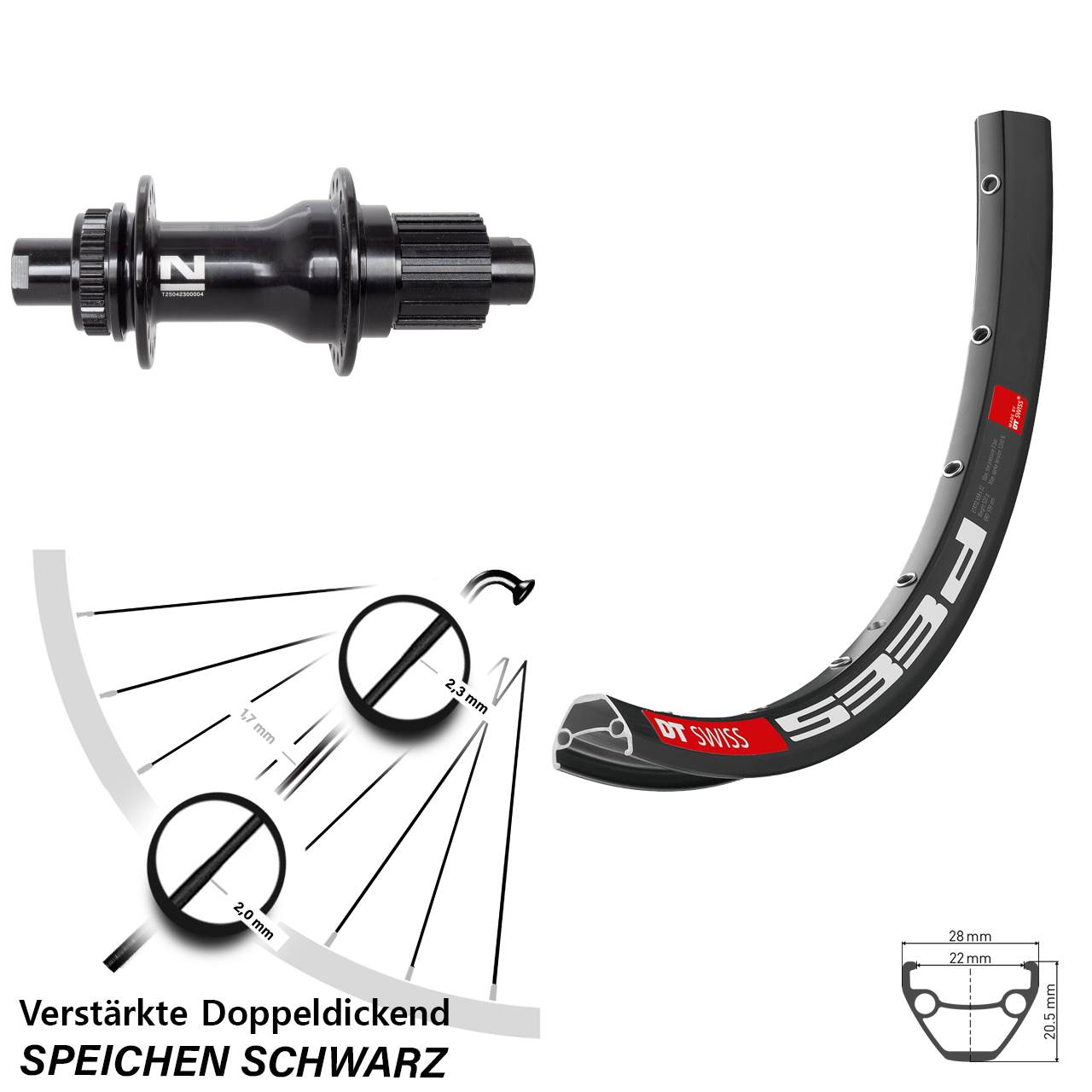 DT Swiss 533 D Novatec D792 26 Zoll Disc Laufrad 12x142 Micro Spline