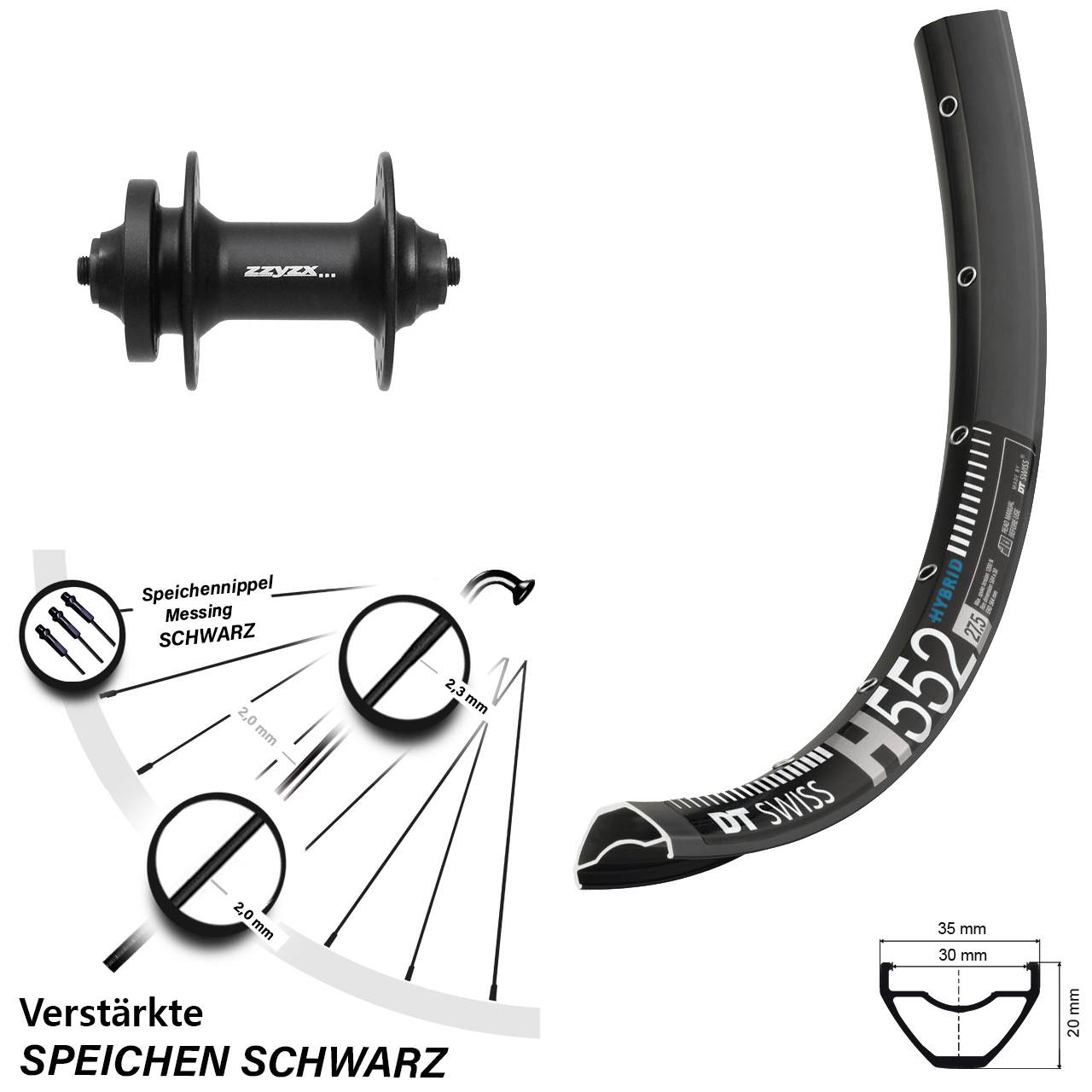 Disc Vorderrad 29 Zoll DT Swiss H 552 Formula DC21 QR