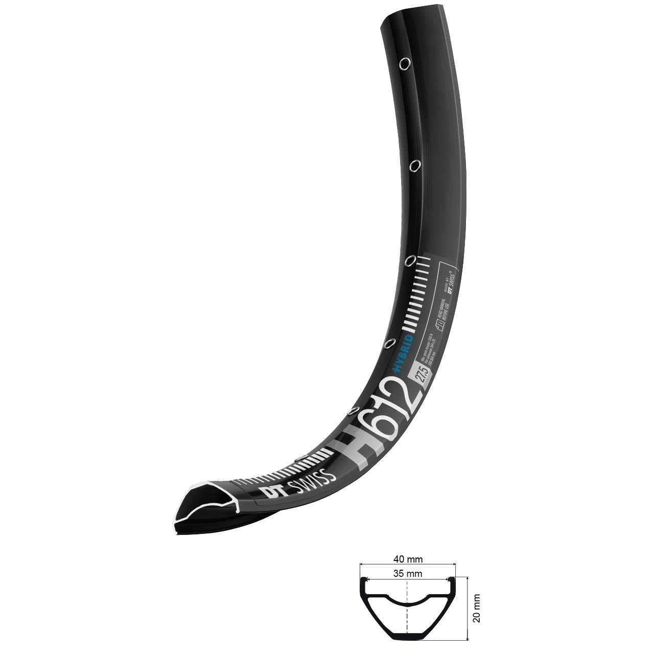 Felge DT Swiss H612 27,5 Zoll