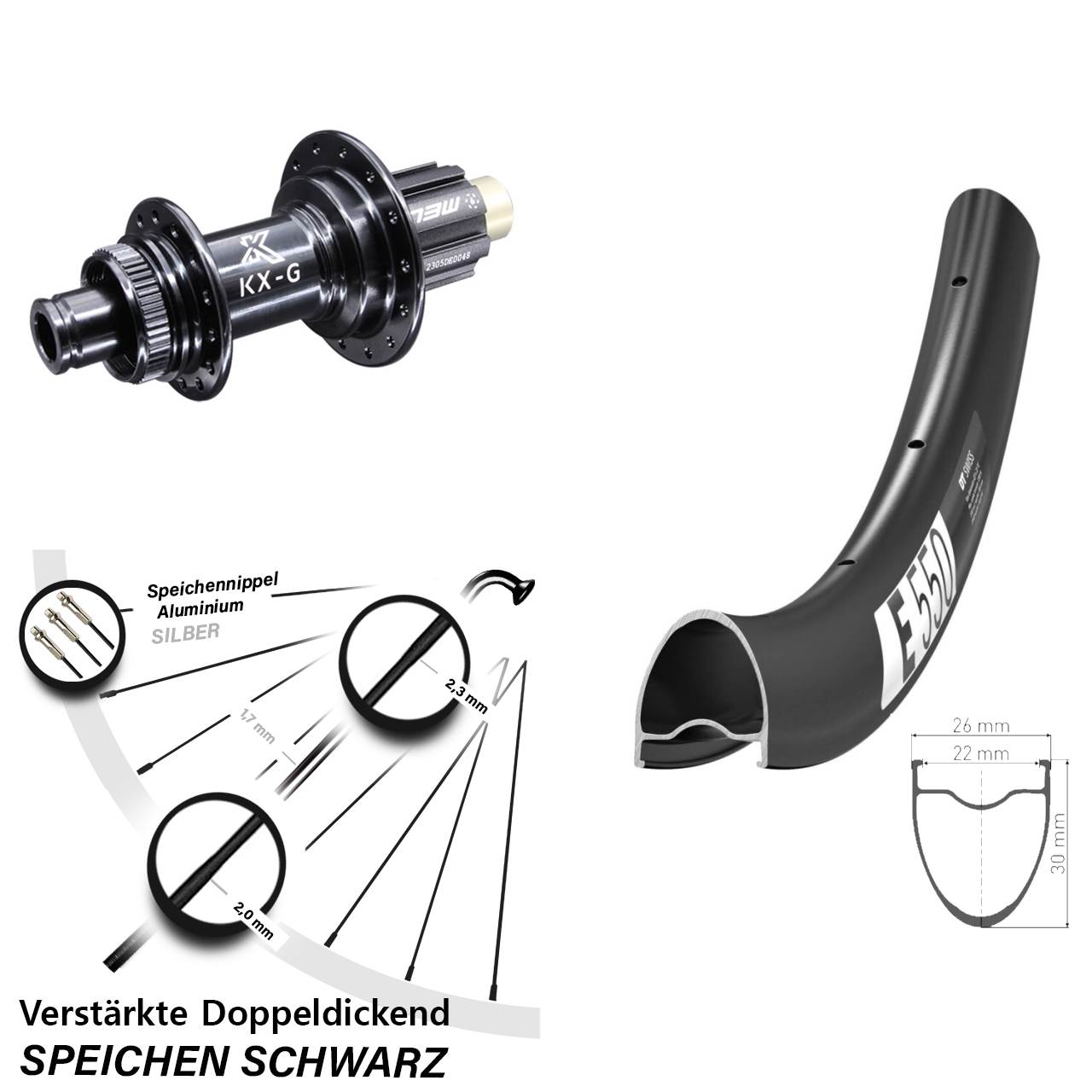 Disc Laufrad 28 Zoll DT Swiss E 550 KX-G Steckachse Campagnolo N3W 12x142