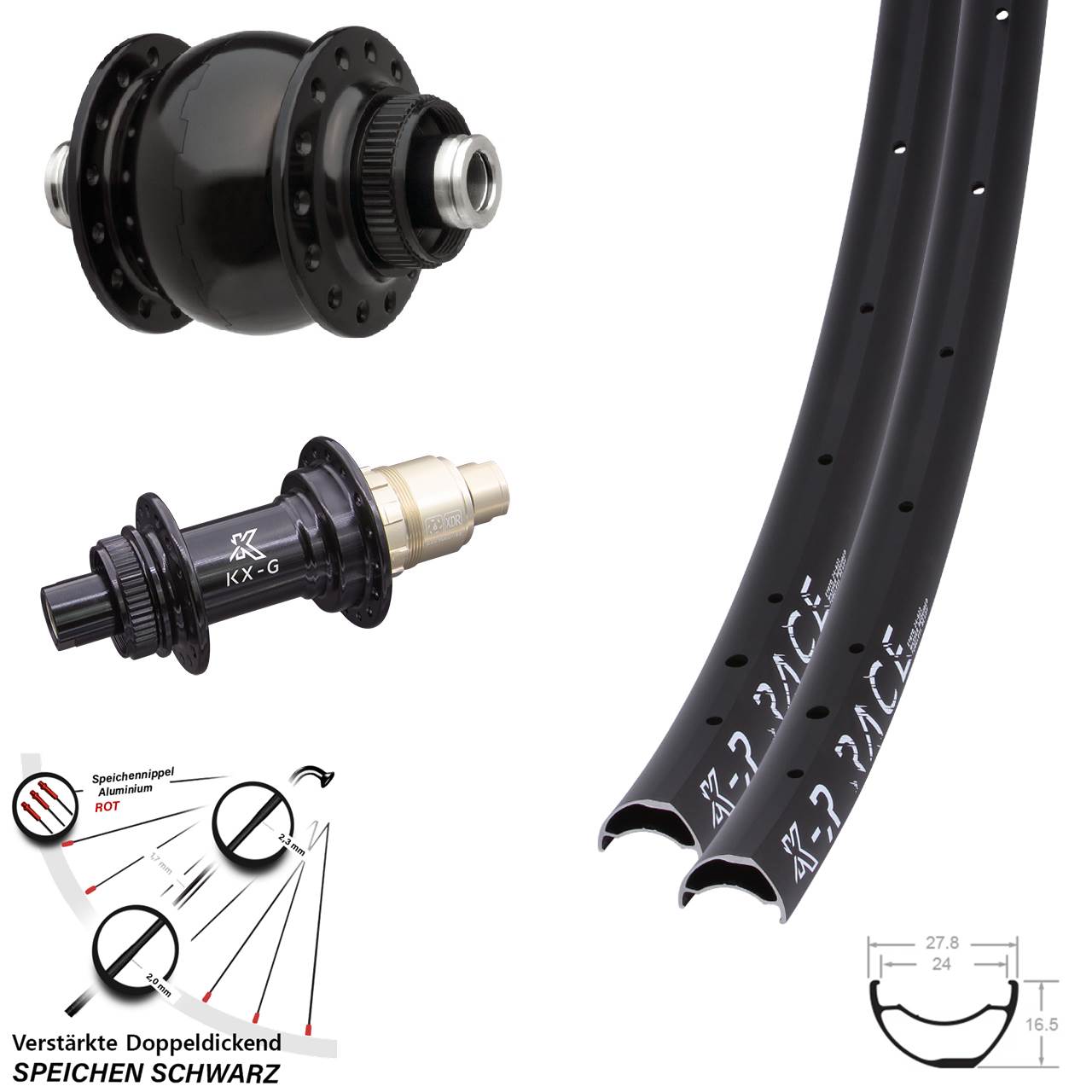 KXR-G Race SONdelux Disc Laufrad-Satz 12x100/142 SRAM XDR