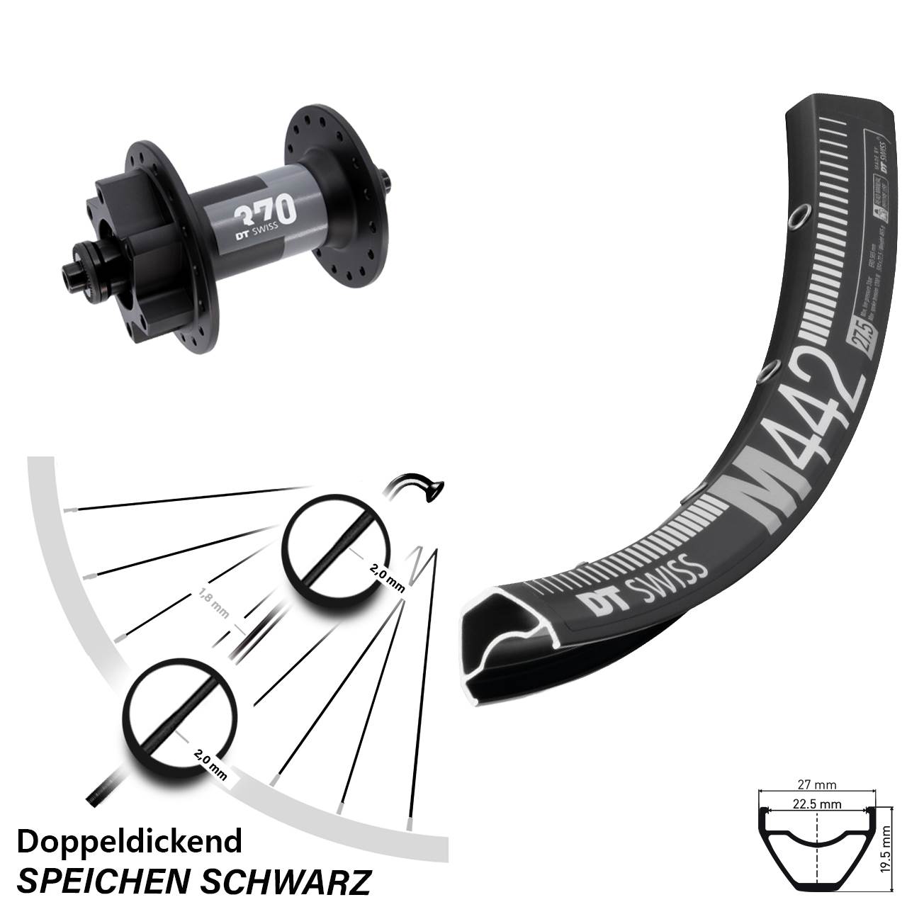 Disc Laufrad 28-29 Zoll DT Swiss M 442-370 QR
