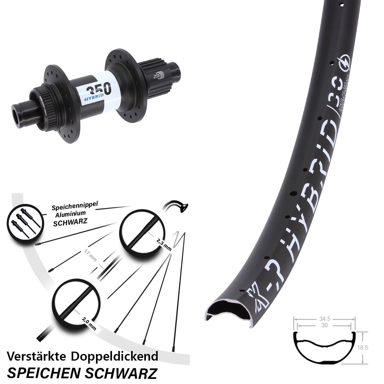Boost Disc Laufrad 12x148 29 Zoll KX-R Hybrid 30 DT Swiss 350 Micro Spline