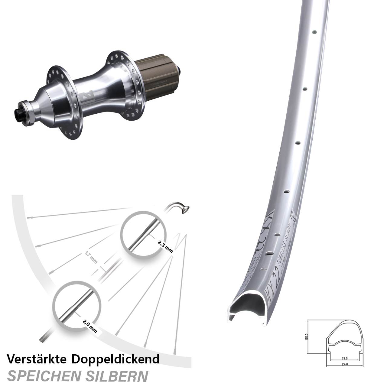 Hinterrad 28 Zoll KX 22 OS Novatec F162 8-12 fach HG QR
