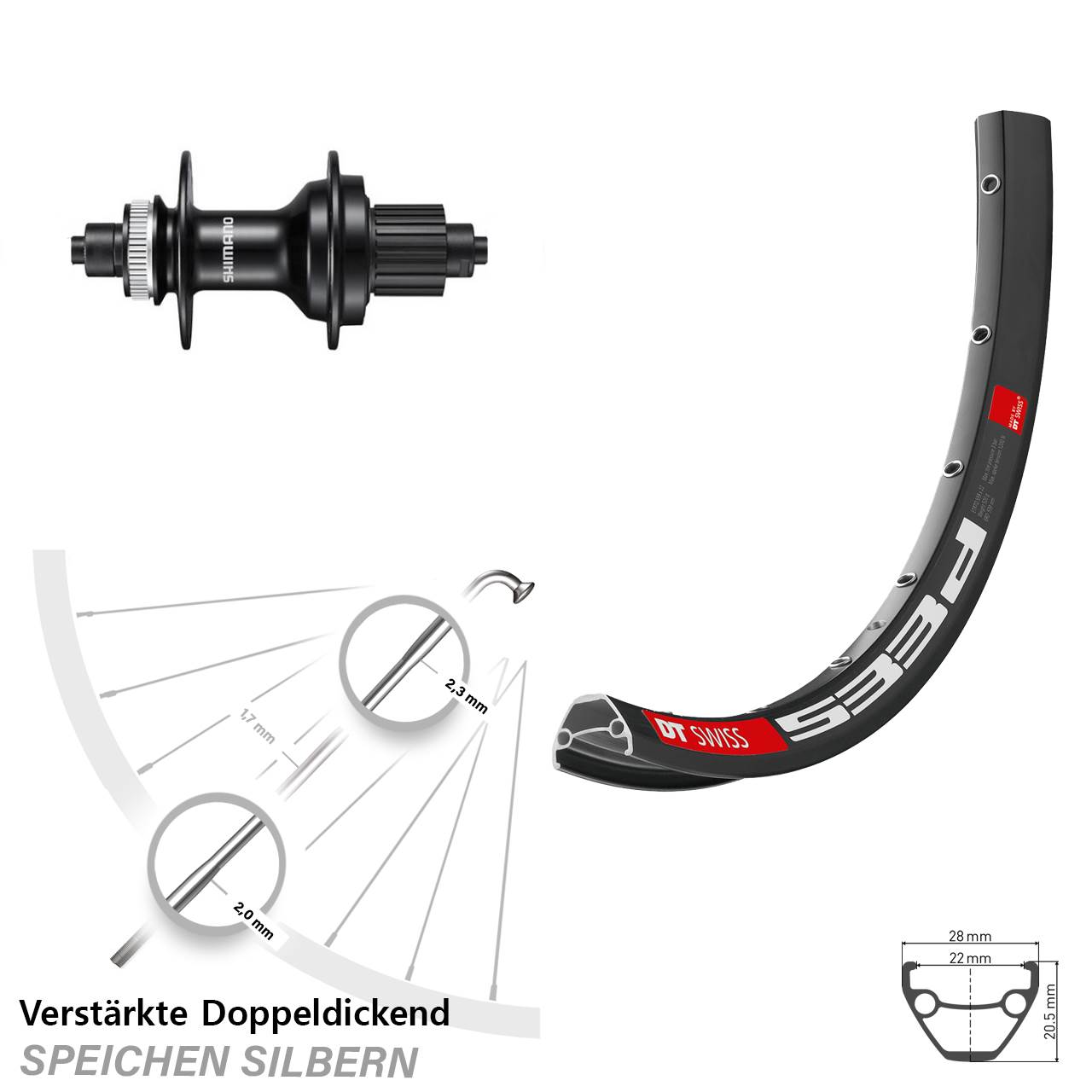 650B DT Swiss 533d Shimano MT500 Hinterrad Centerlock QR Micro Spline