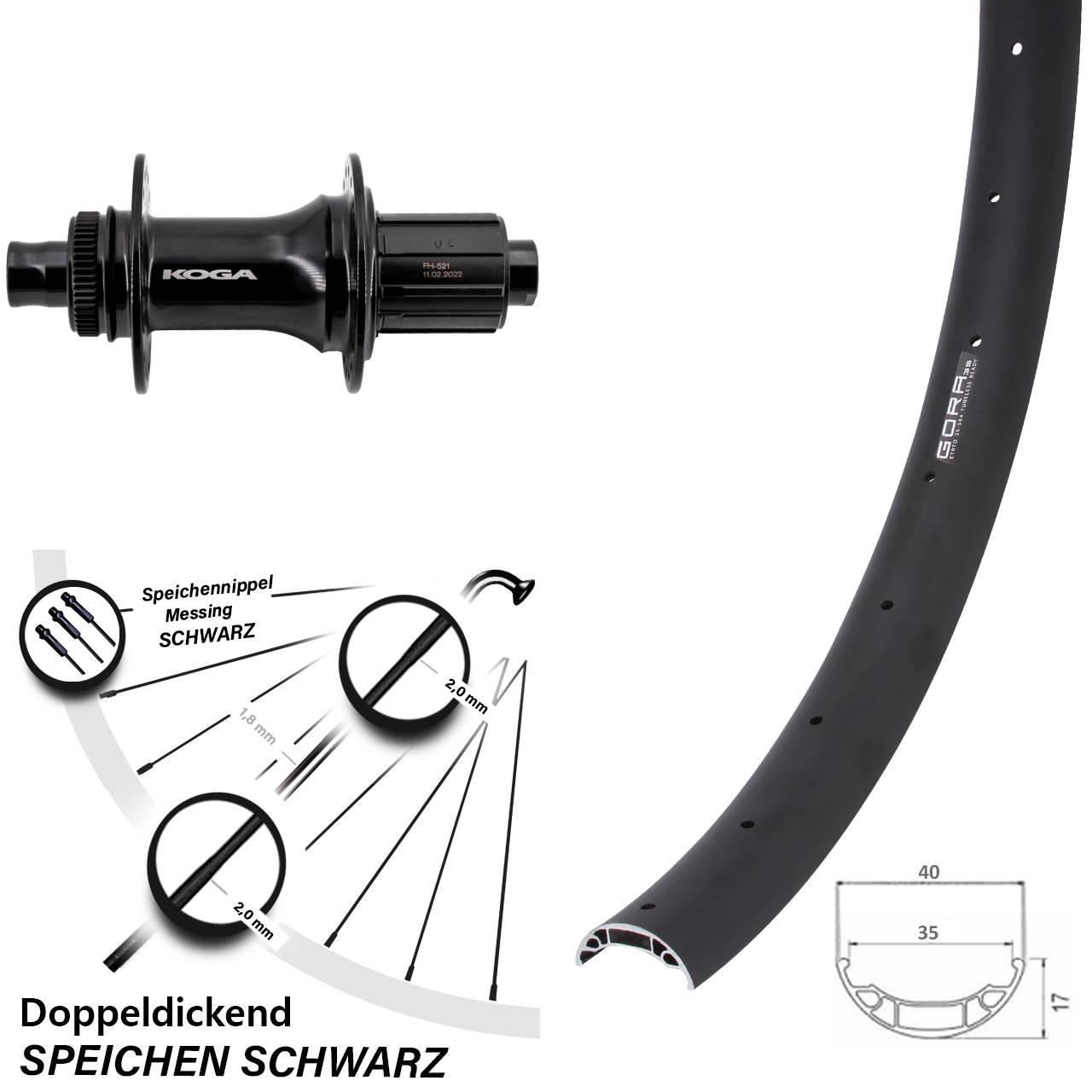 Disc Laufrad 27,5 Zoll Gora 35 Formula ECT-148S 8-11 fach 12x148 Boost