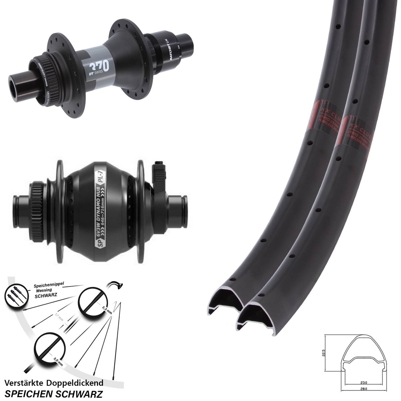 Centerlock Laufradsatz 28-29 Zoll KX Clue DT Swiss 370 Shutter PL-7 SRAM XDR 12x100/142