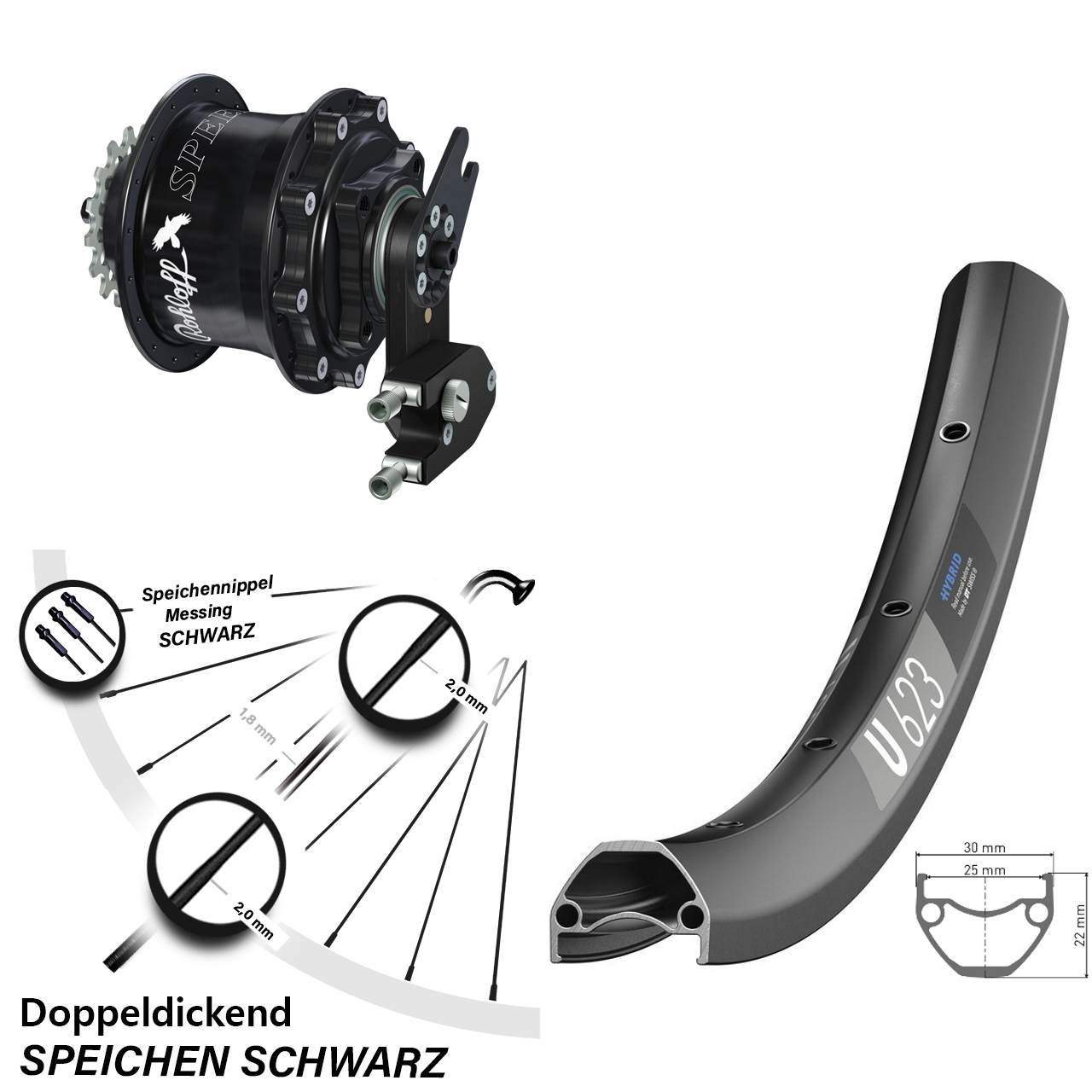 DT Swiss U 623 Disc Hinterrad 28-29 Zoll mit Rohloff Speedhub CC OEM2