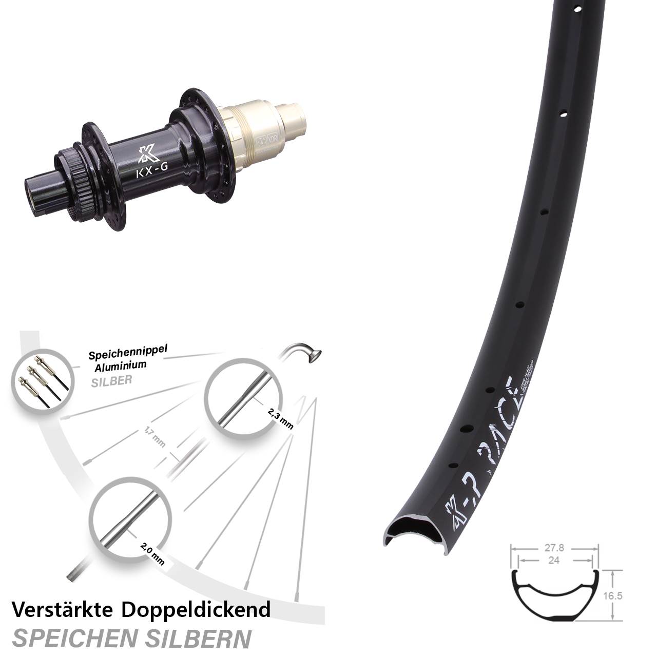 KX-R Race MTB Centerlock Hinterrad 12x142 XDR 11-12 fach