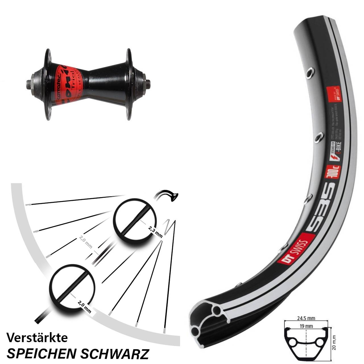 Laufrad 28 Zoll DT Swiss 535 Formula QR