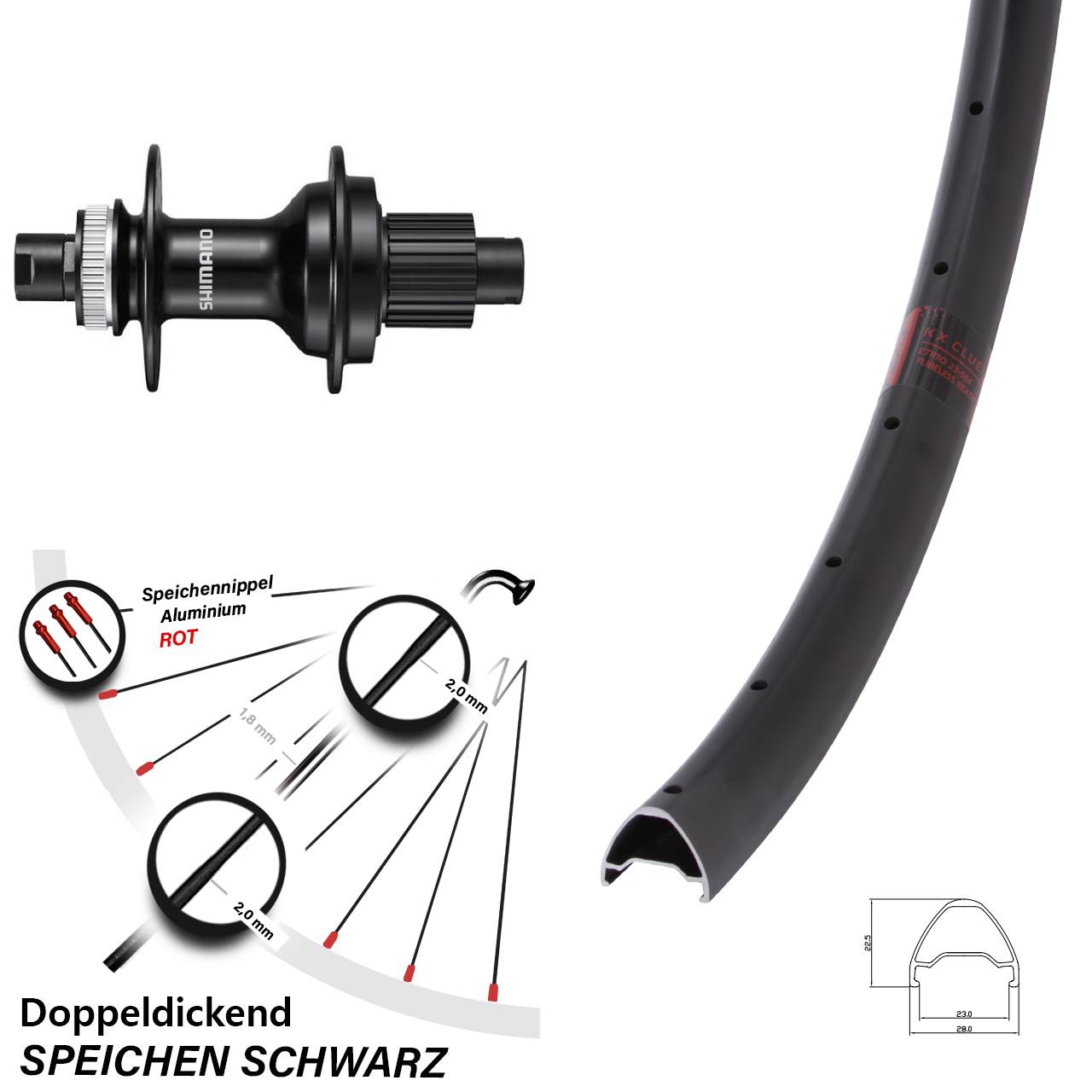28 Zoll Hinterrad Clue Shimano MT510 Micro Spline 12x142