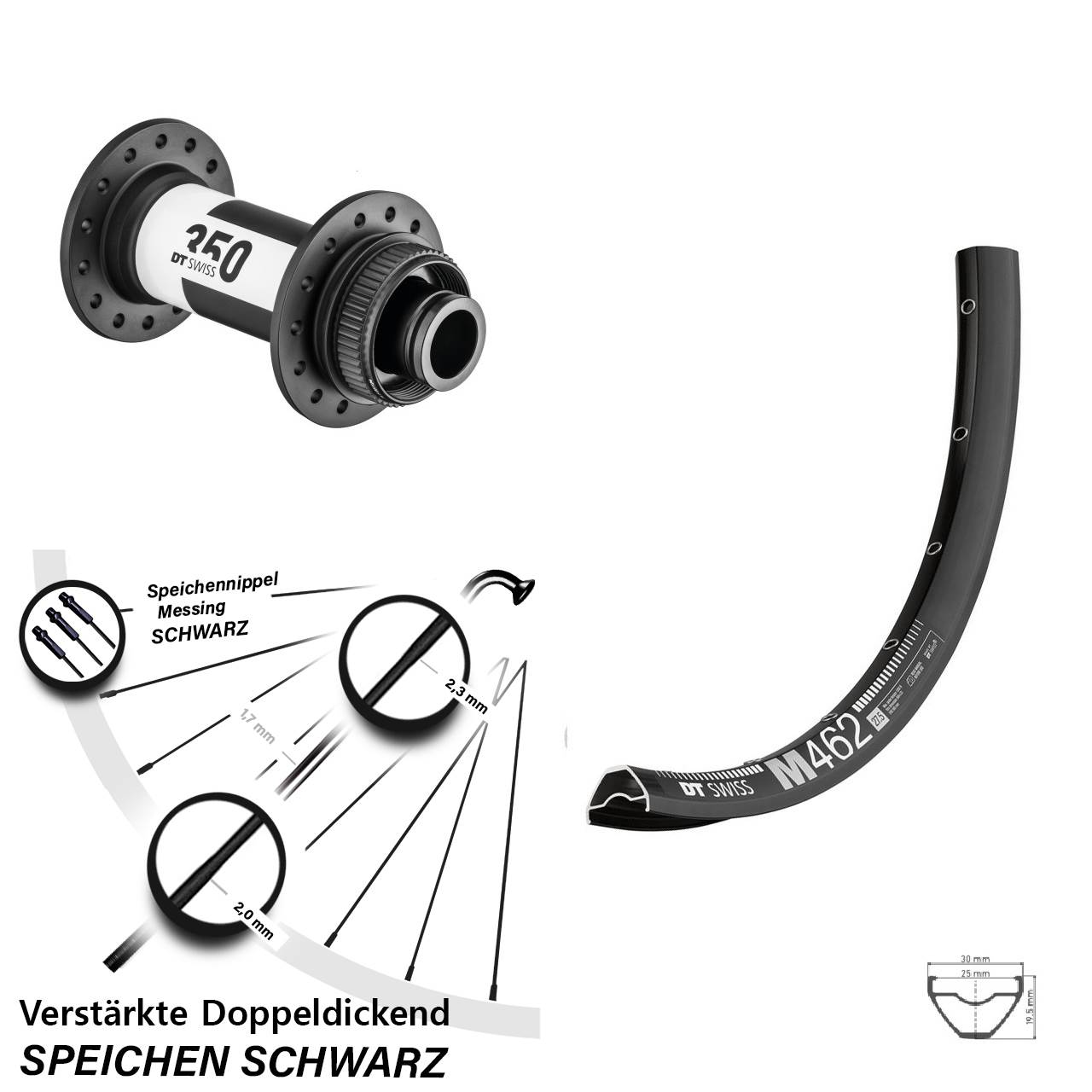 Disc Laufrad 27,5 Zoll DT Swiss M462-350 15x110 Boost