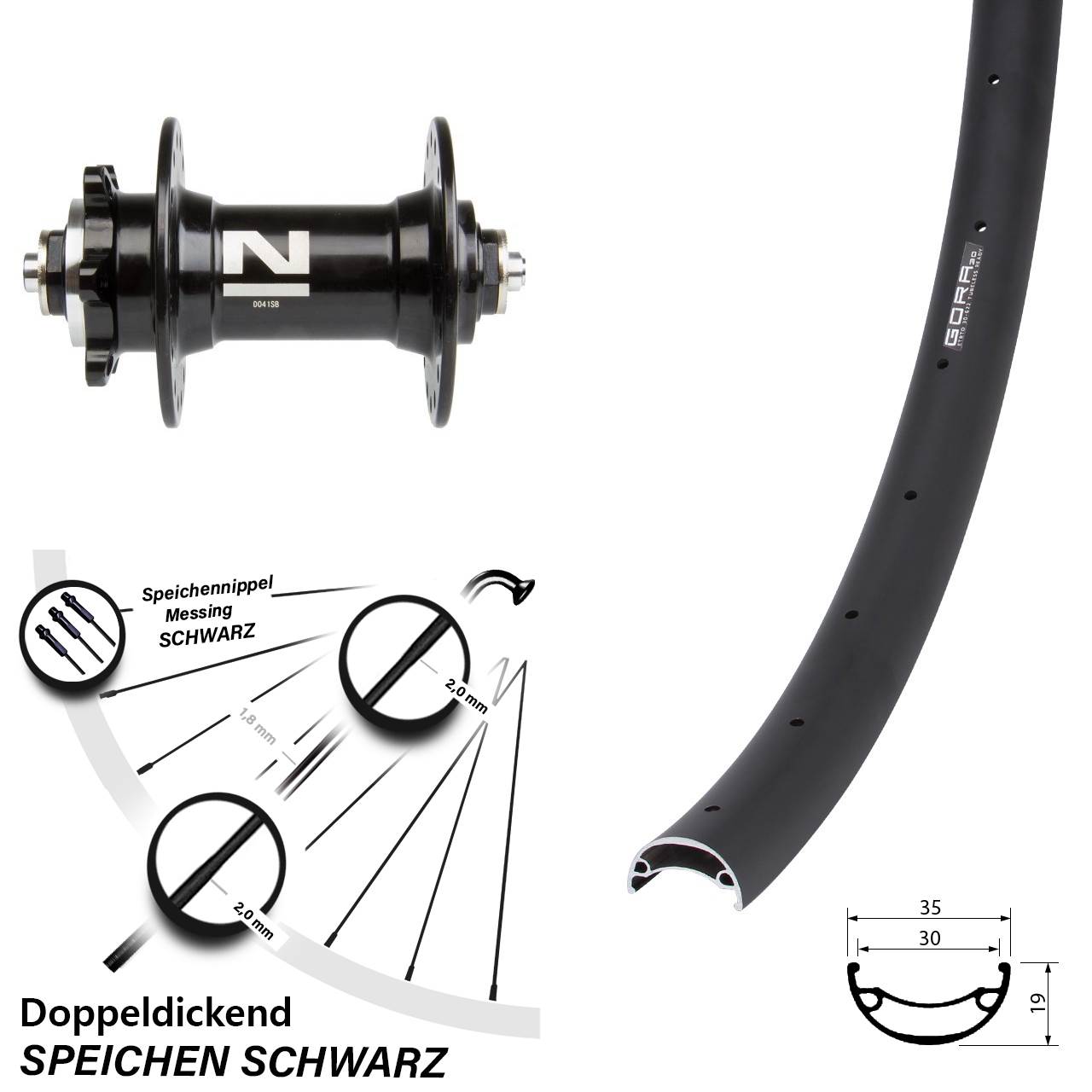 29 Zoll Gora 30 Novatec D-041 Disc Laufrad QR