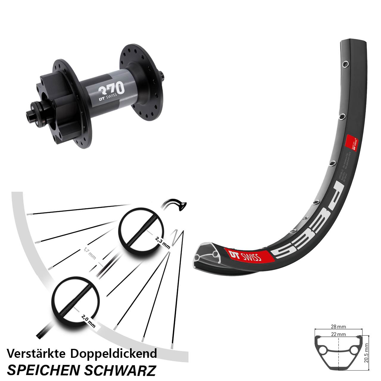 Disc Laufrad 650B DT Swiss 533 D-370 QR