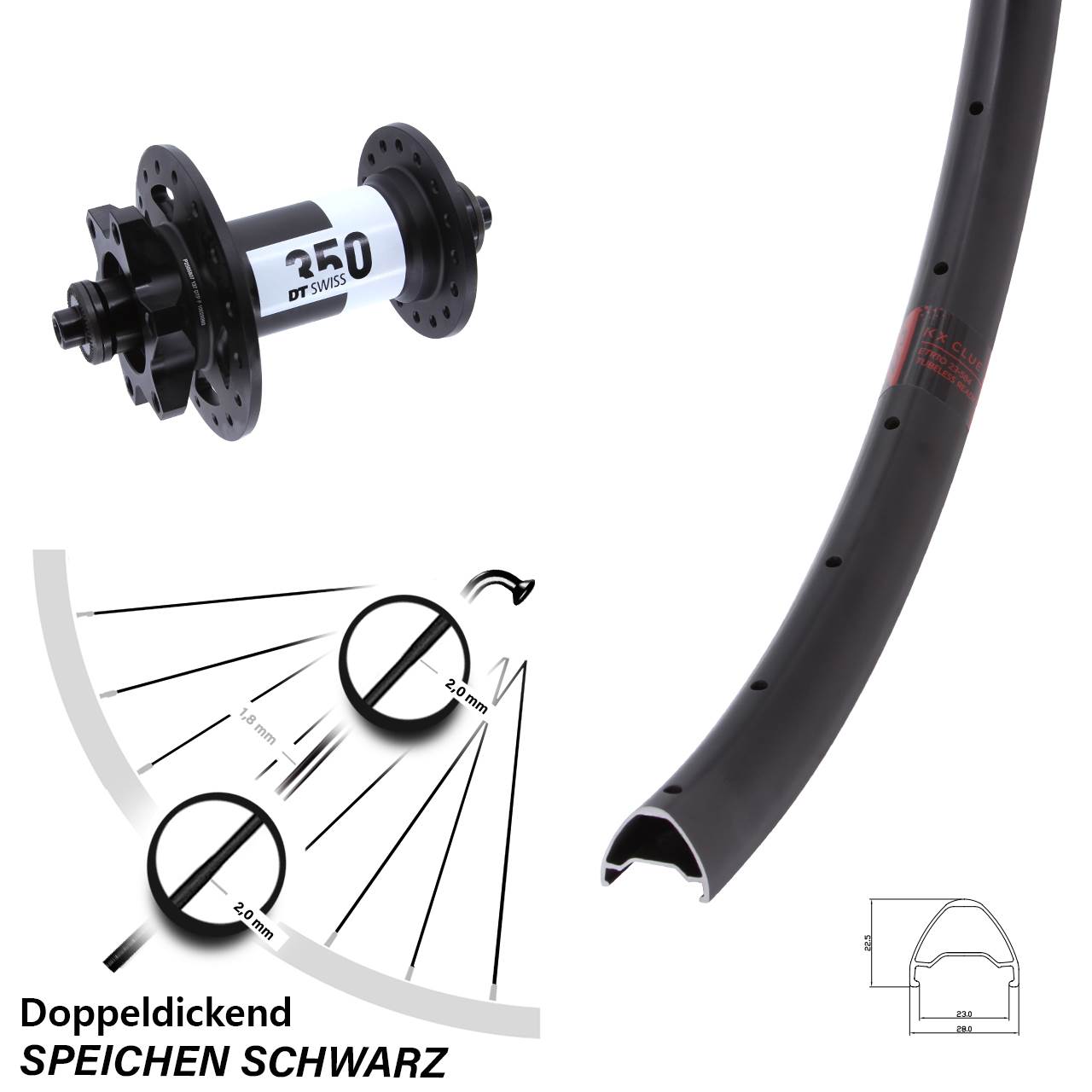 650B KX Clue DT Swiss 350 Disc Laufrad QR
