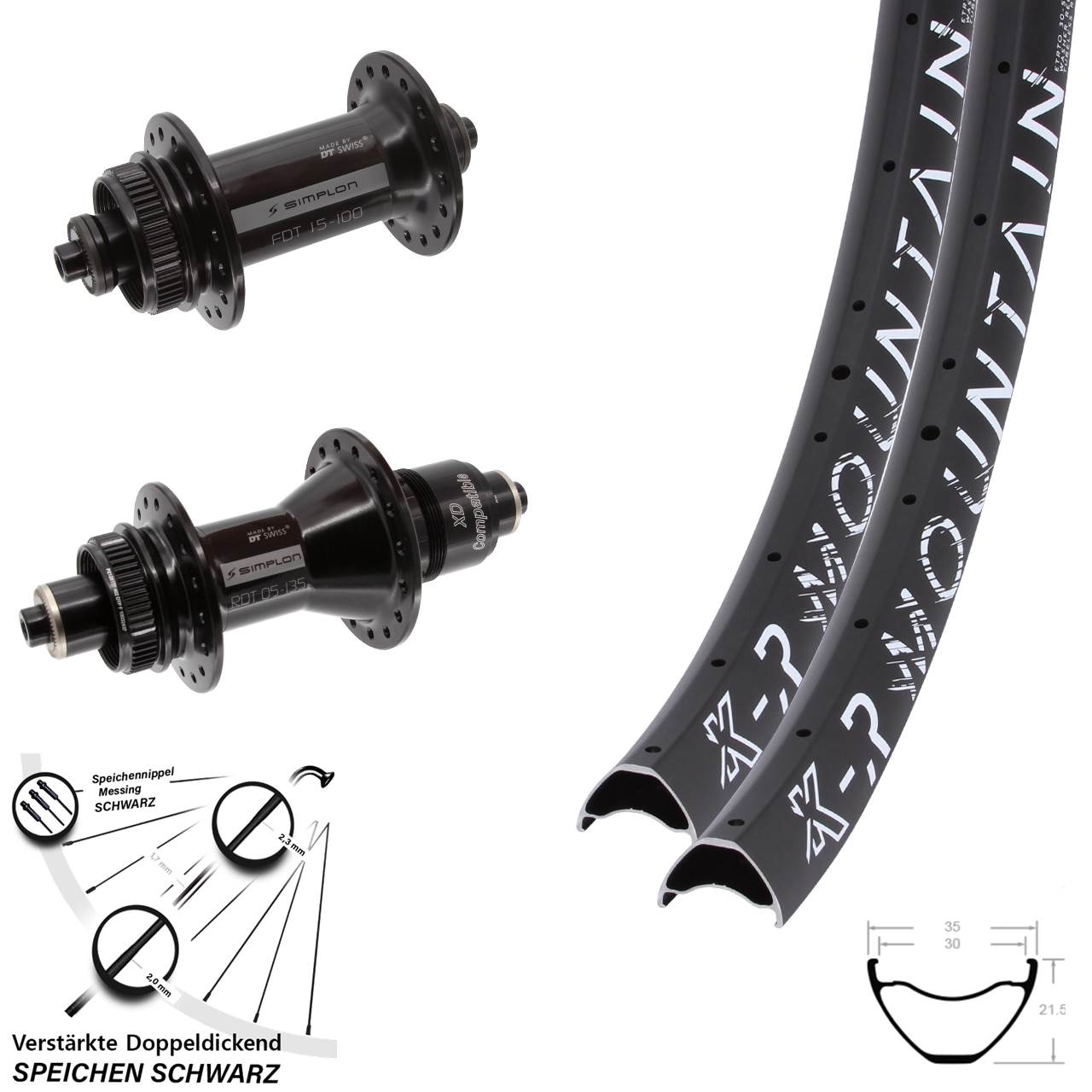 Disc Laufrad-Satz QR 27,5 Zoll KX-R Mountain DT Swiss 370 XD